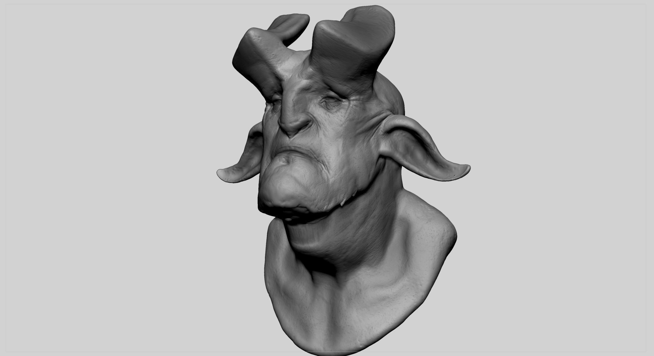 Creature Head v12 3D model_6