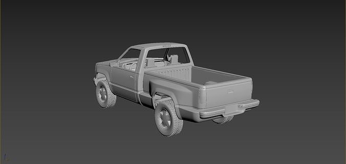 GMC Sierra 1997 Regular Cab 3D print model 3