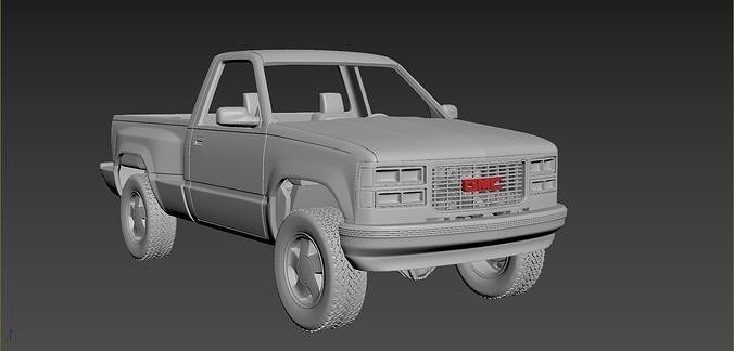 GMC Sierra 1997 Regular Cab 3D print model 5
