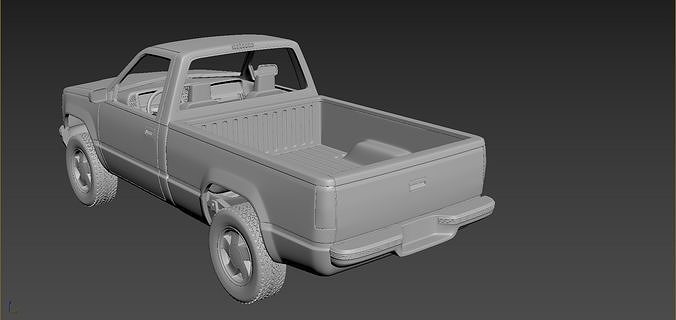 GMC Sierra 1997 Regular Cab 3D print model 7