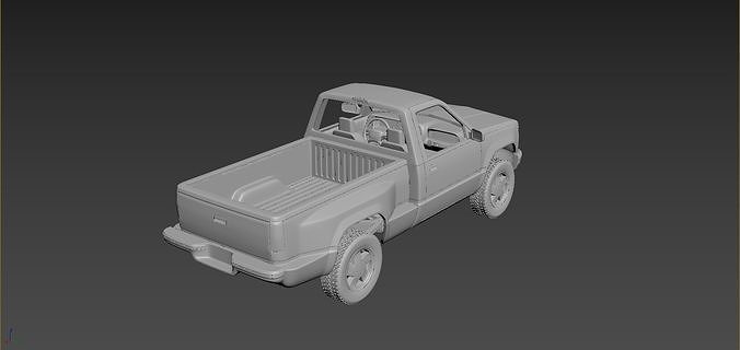 GMC Sierra 1997 Regular Cab 3D print model 4