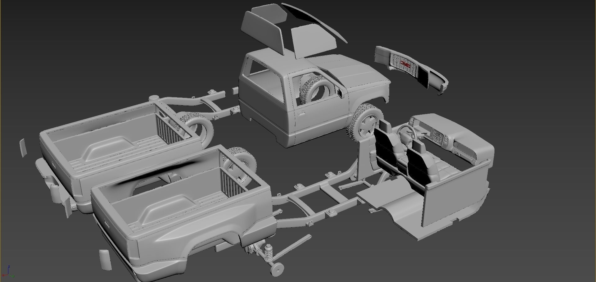 GMC Sierra 1997 Regular Cab 3D print model_11