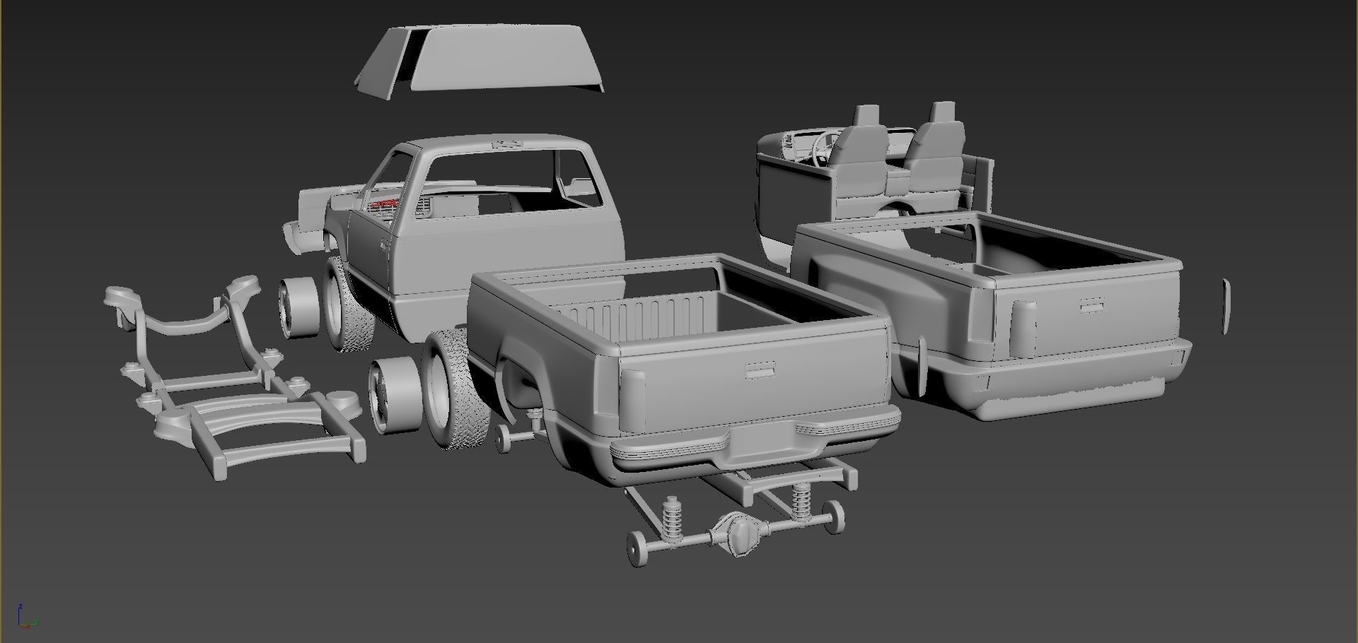 GMC Sierra 1997 Regular Cab 3D print model_10