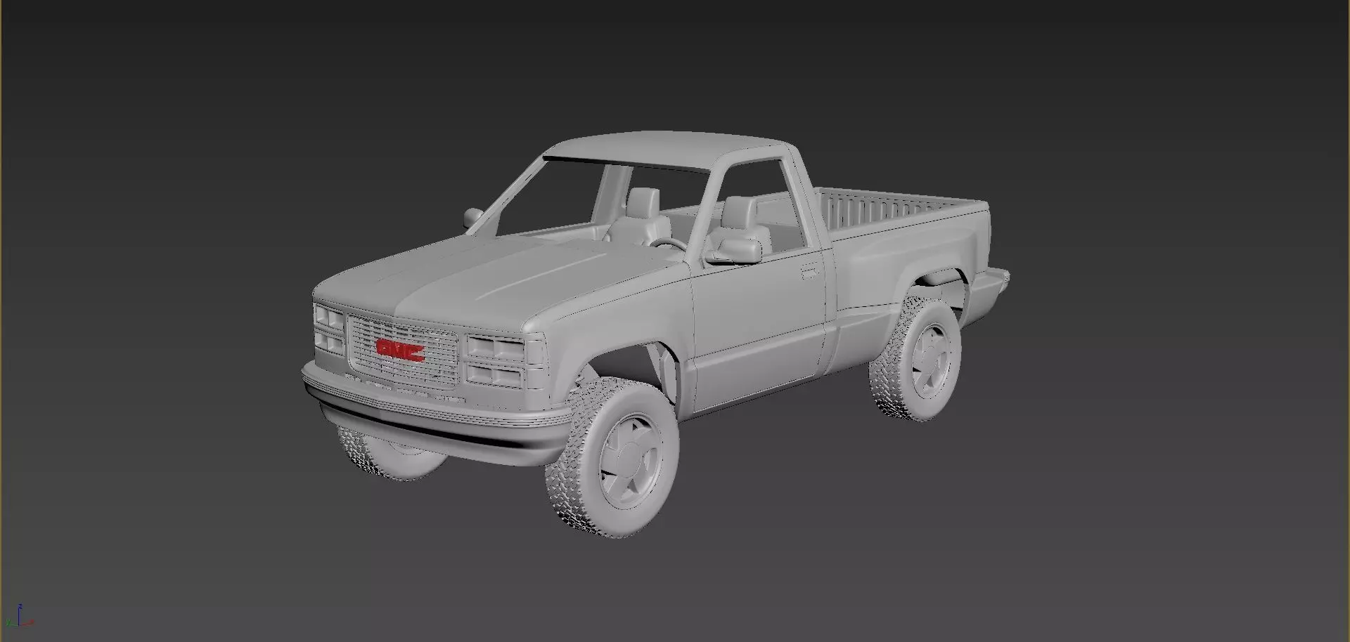 GMC Sierra 1997 Regular Cab 3D print model_0