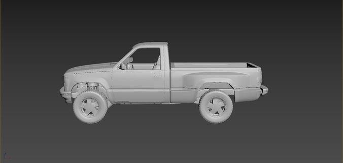 GMC Sierra 1997 Regular Cab 3D print model 2