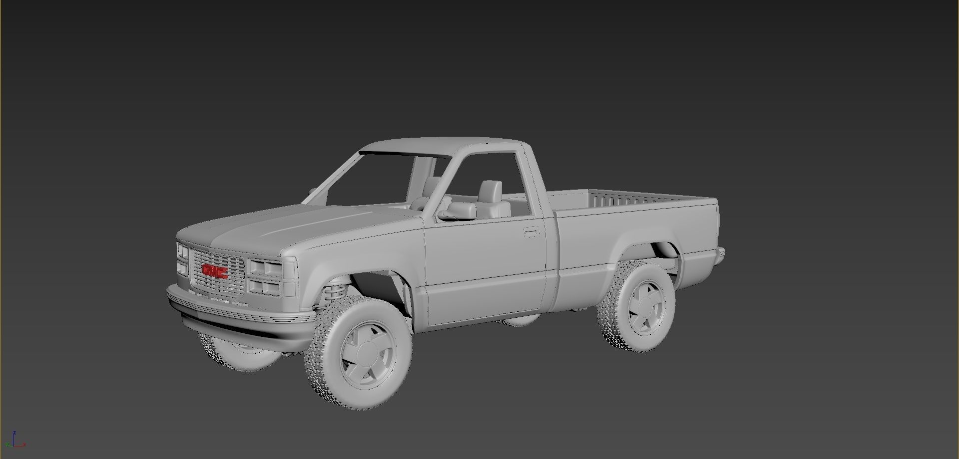 GMC Sierra 1997 Regular Cab 3D print model_5