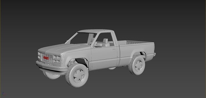 GMC Sierra 1997 Regular Cab 3D print model 6