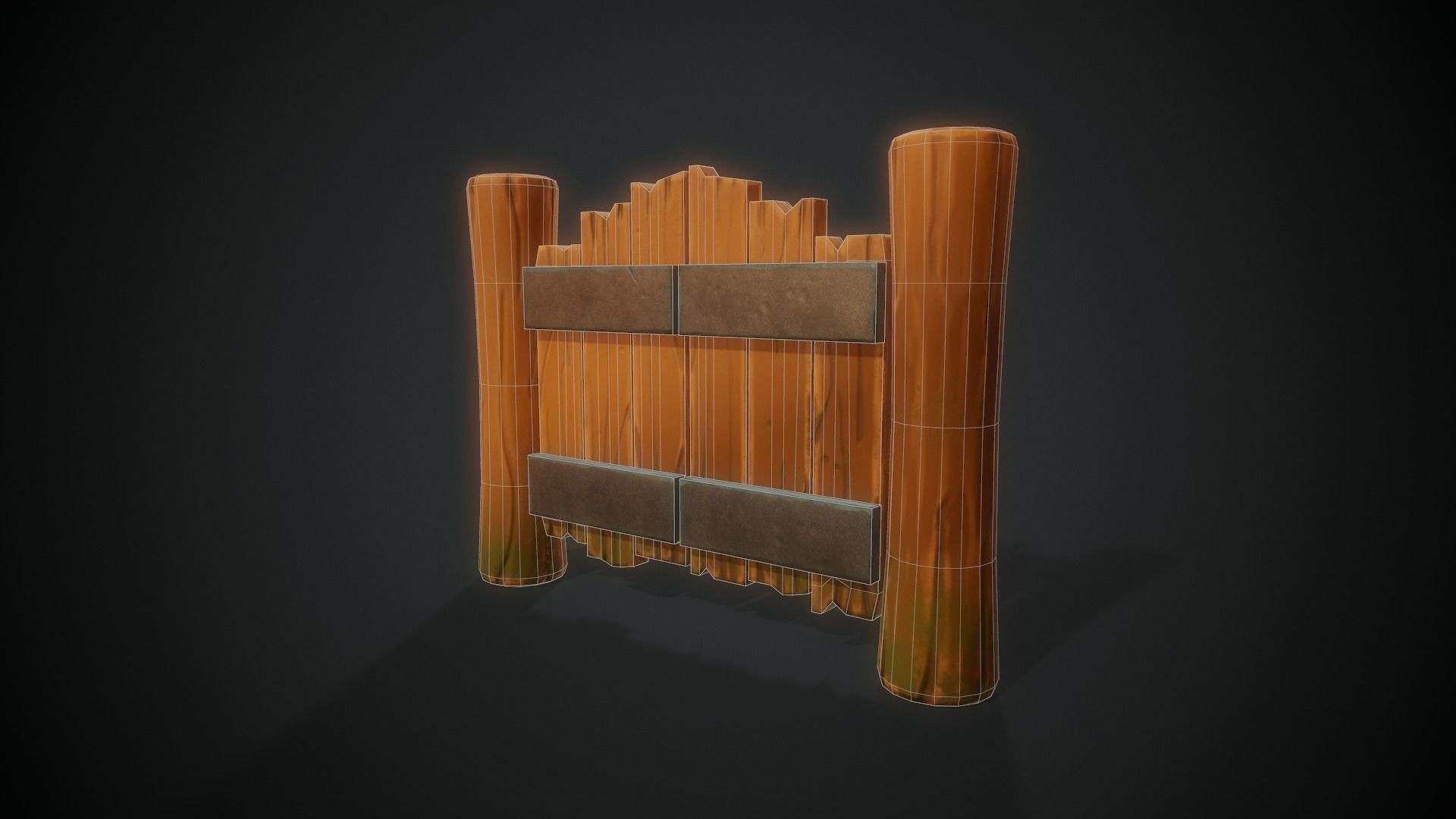 Stylized Gate - Tutorial Included Low-poly 3D model_5
