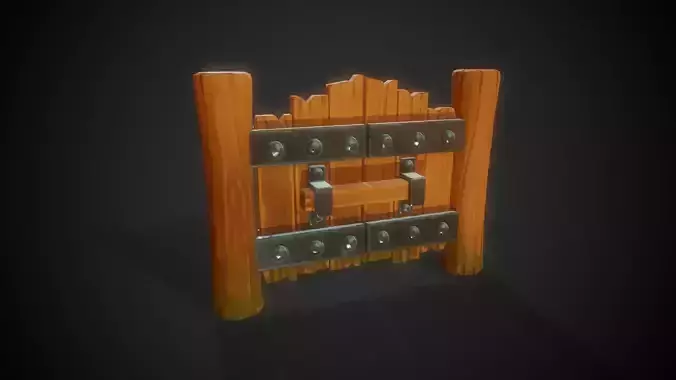 Stylized Gate - Tutorial Included  Low-poly 3D model