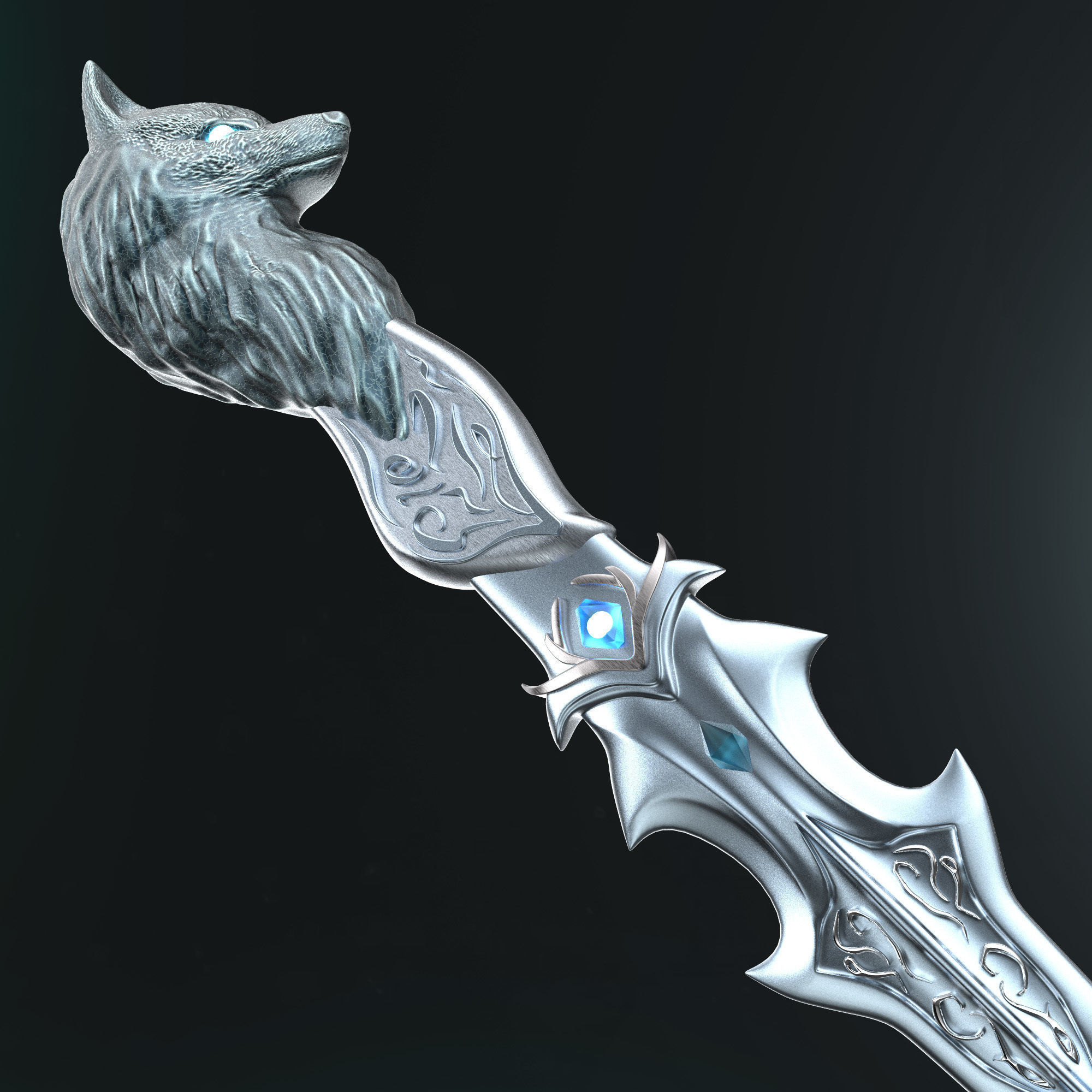 Shewoulf Dagger 3D print model_22