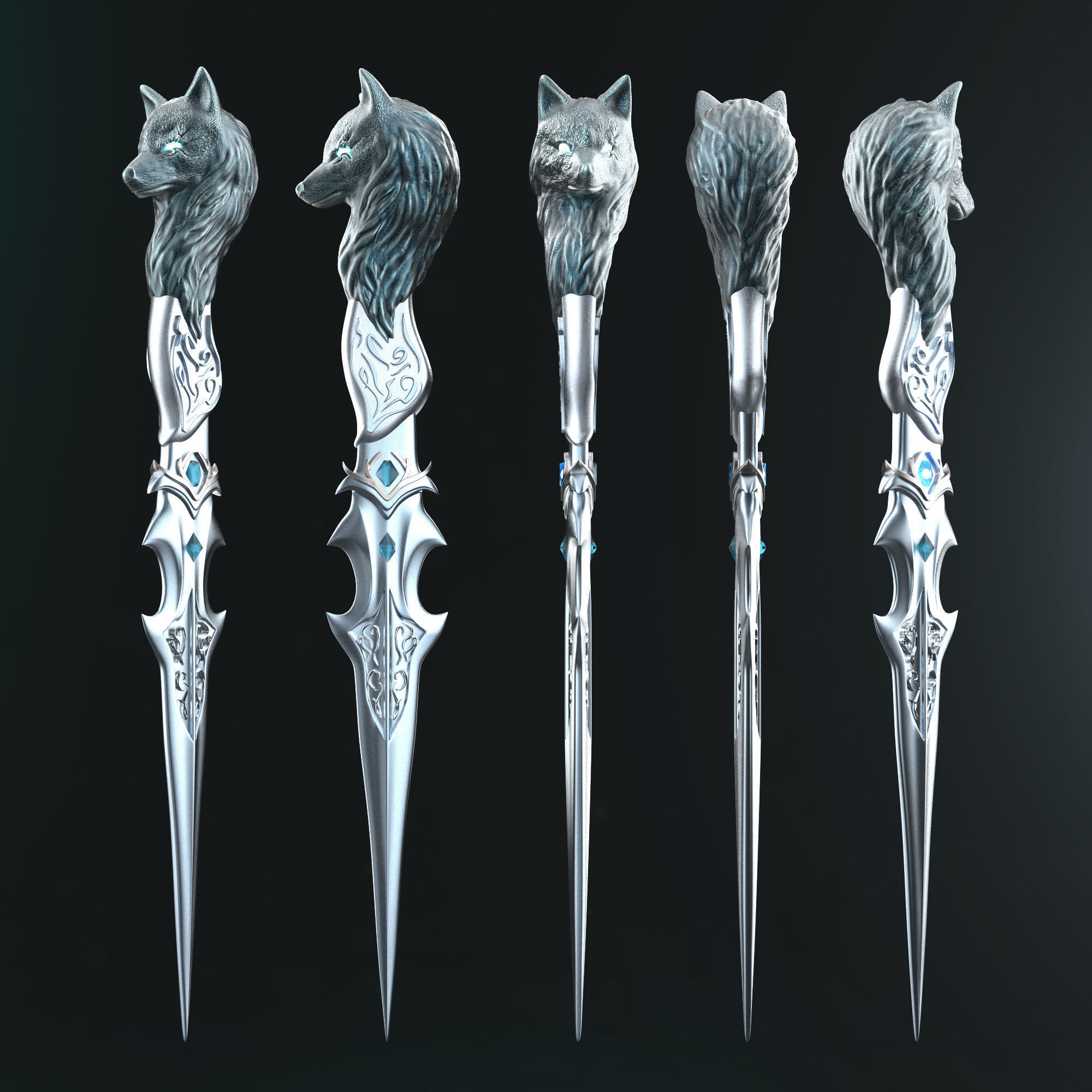 Shewoulf Dagger 3D print model_1