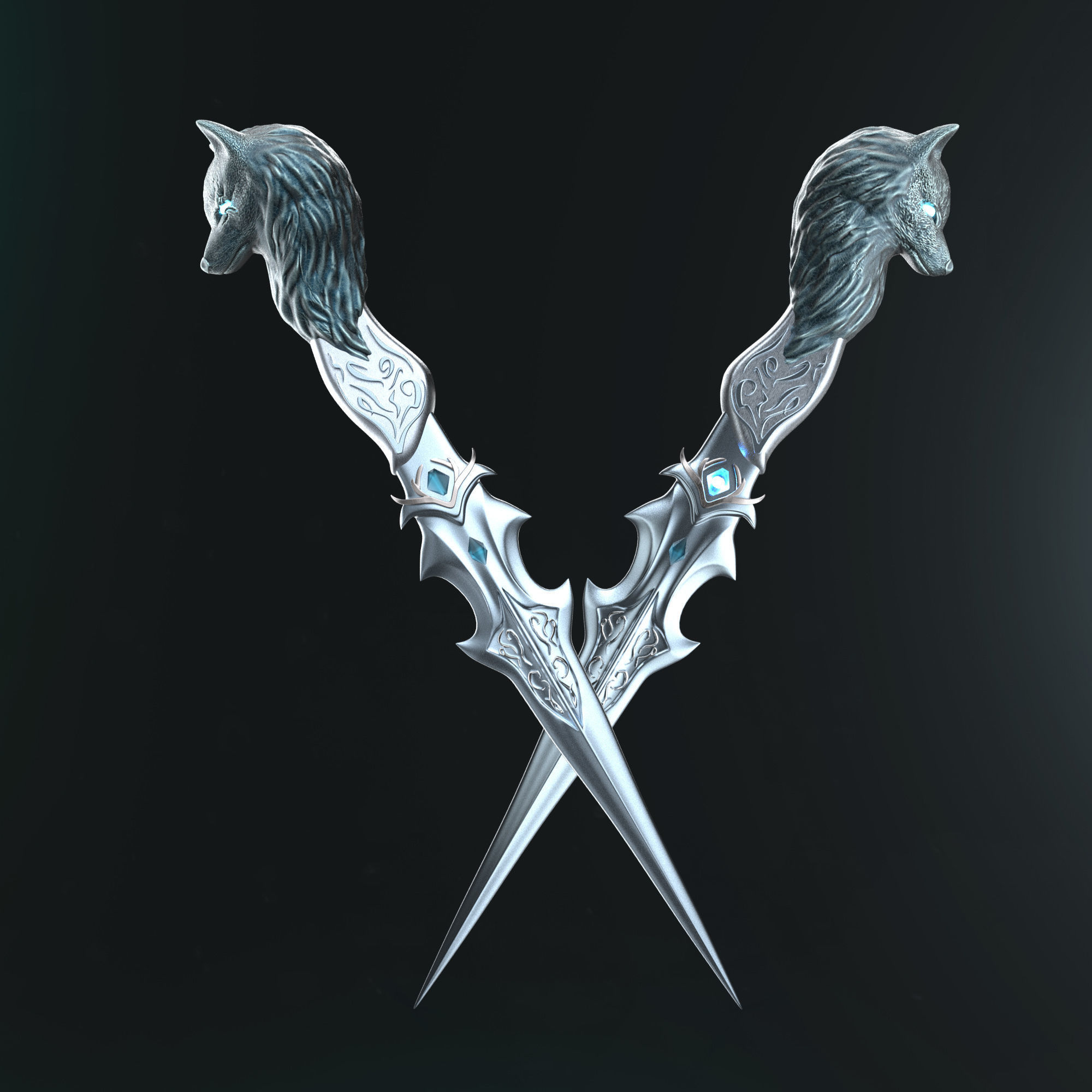 Shewoulf Dagger 3D print model_2