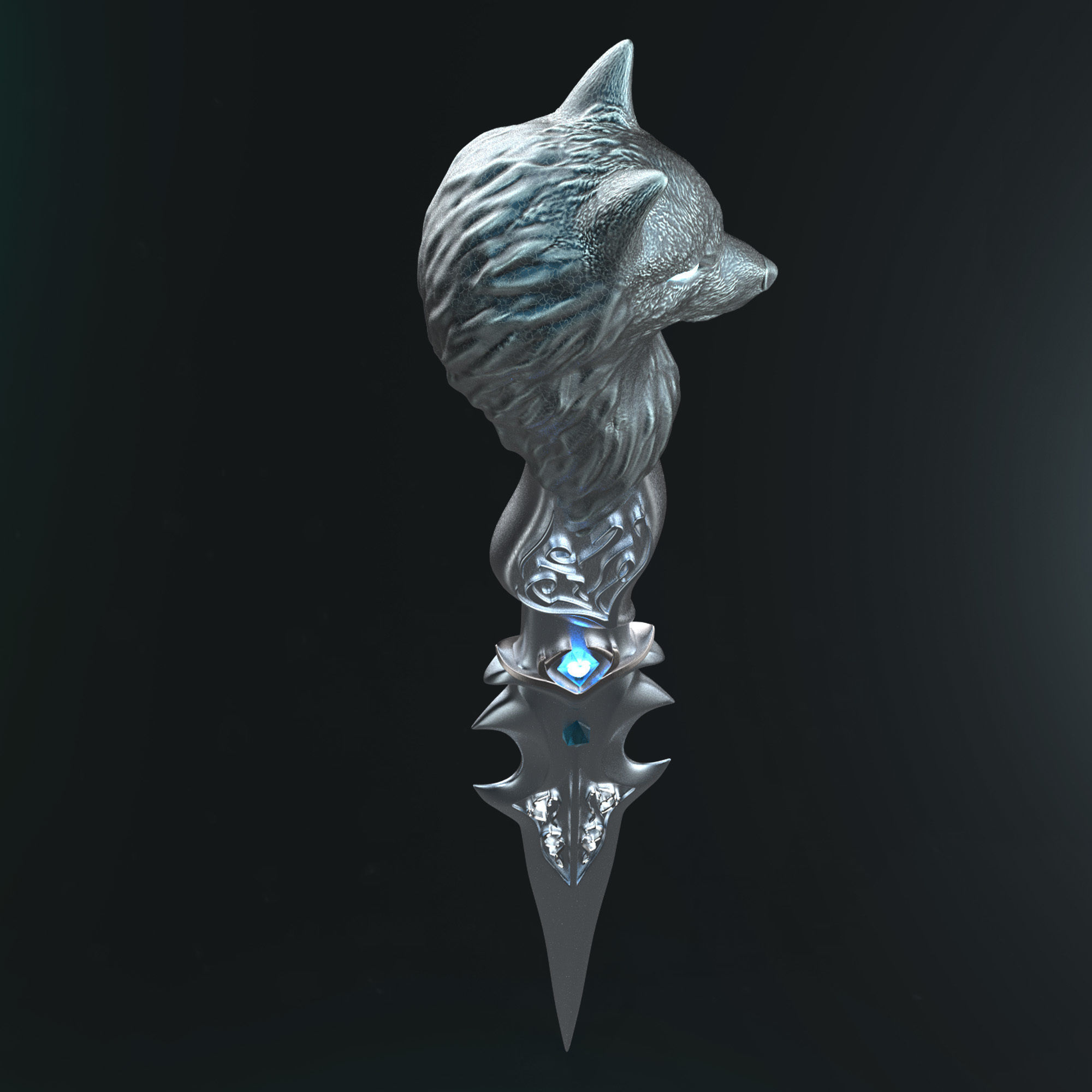 Shewoulf Dagger 3D print model_24