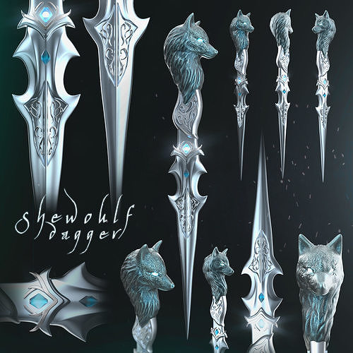 Shewoulf Dagger 3D print model