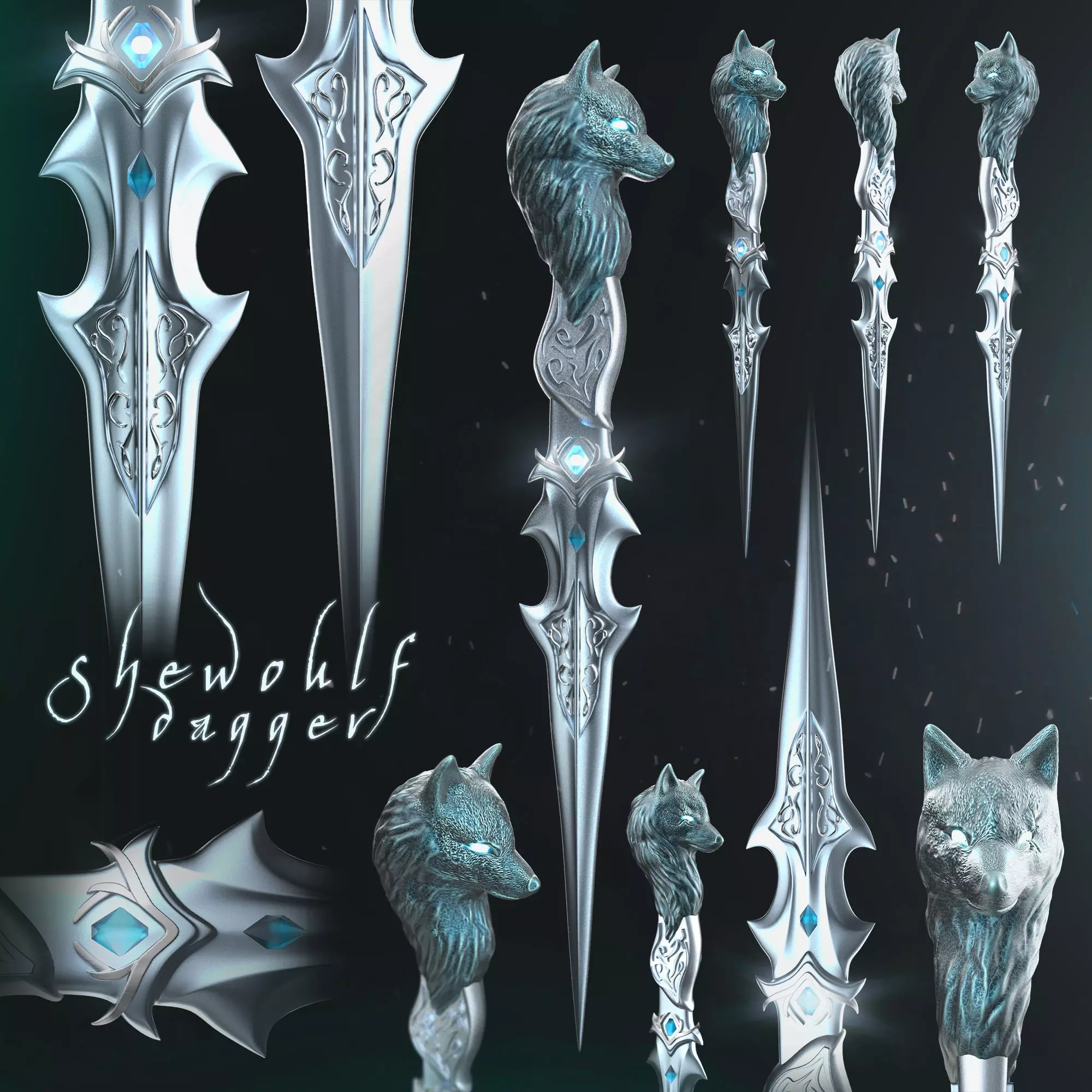 Shewoulf Dagger 3D print model_0