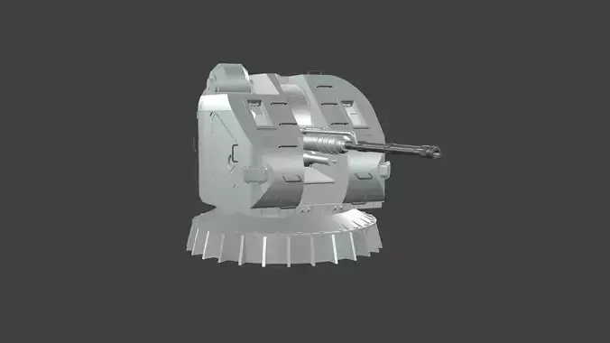 Russian naval gun AK-176 3D model