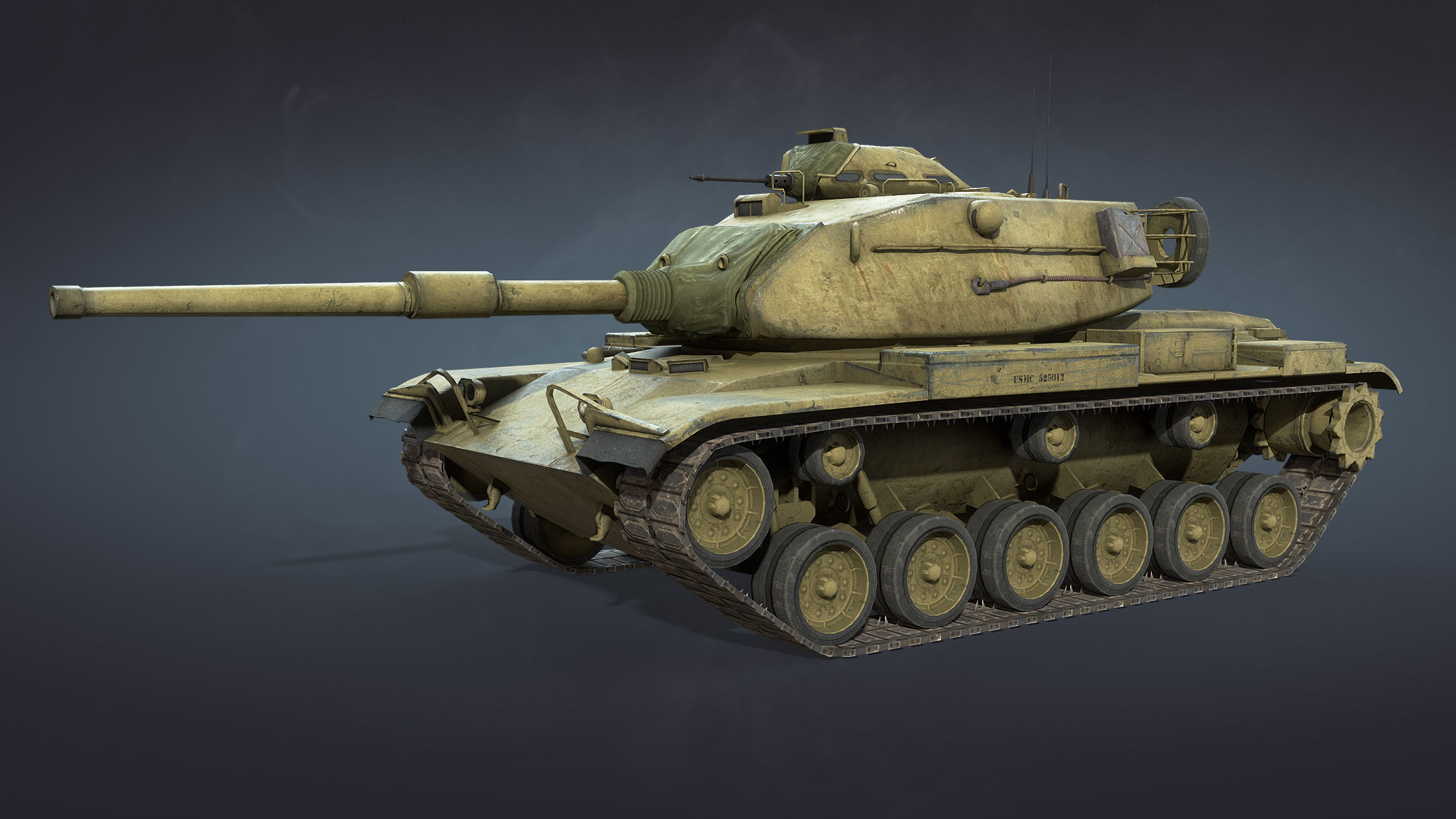 M60A1 Tank Low-Poly Low-poly 3D model_1