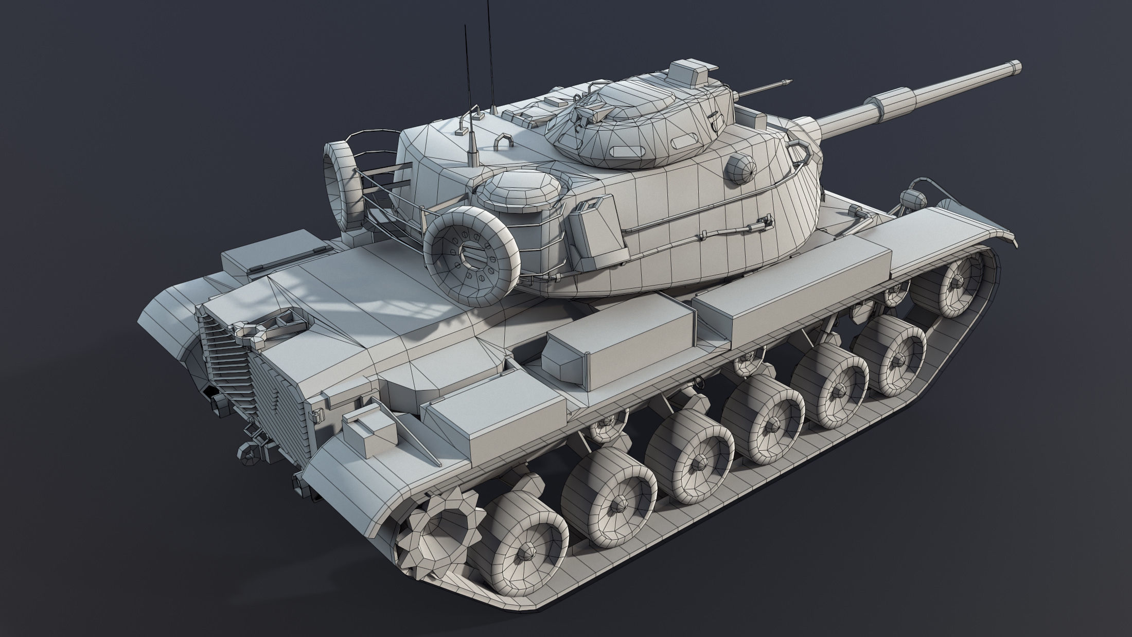 M60A1 Tank Low-Poly Low-poly 3D model_6