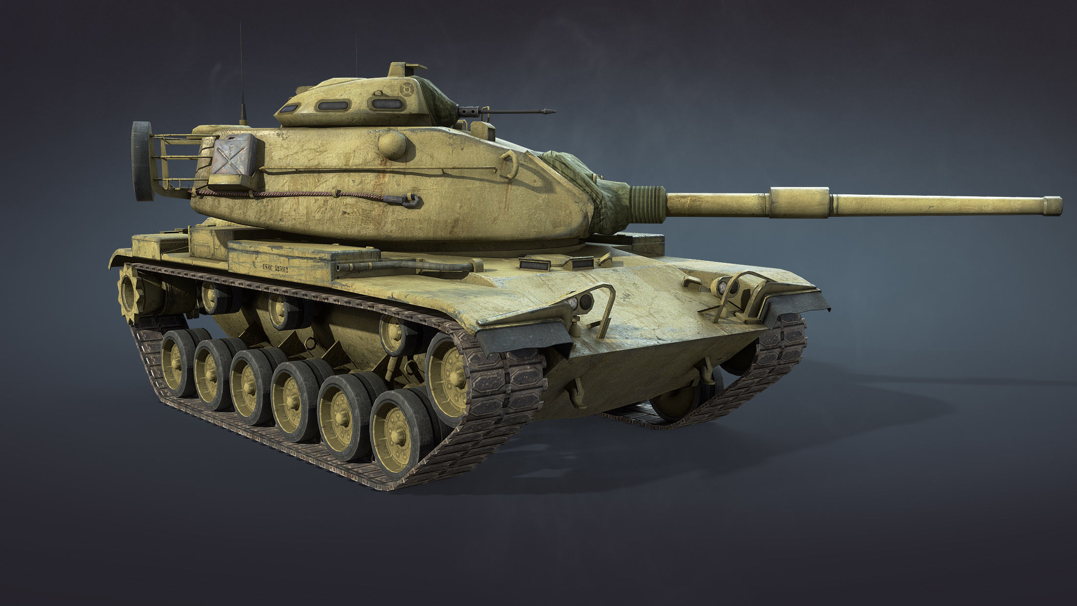M60A1 Tank Low-Poly Low-poly 3D model_4
