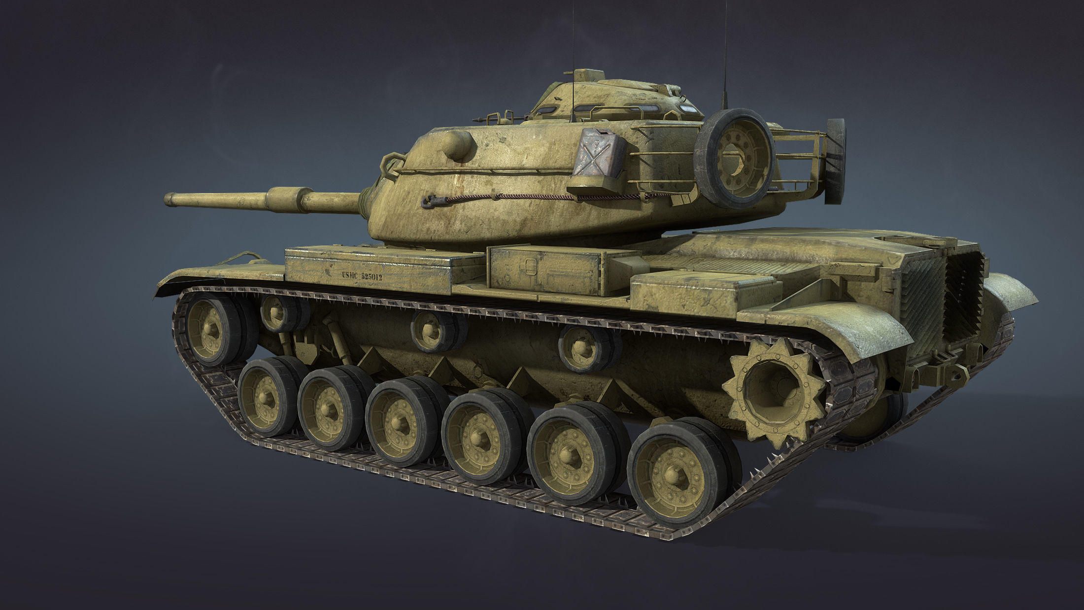 M60A1 Tank Low-Poly Low-poly 3D model_2