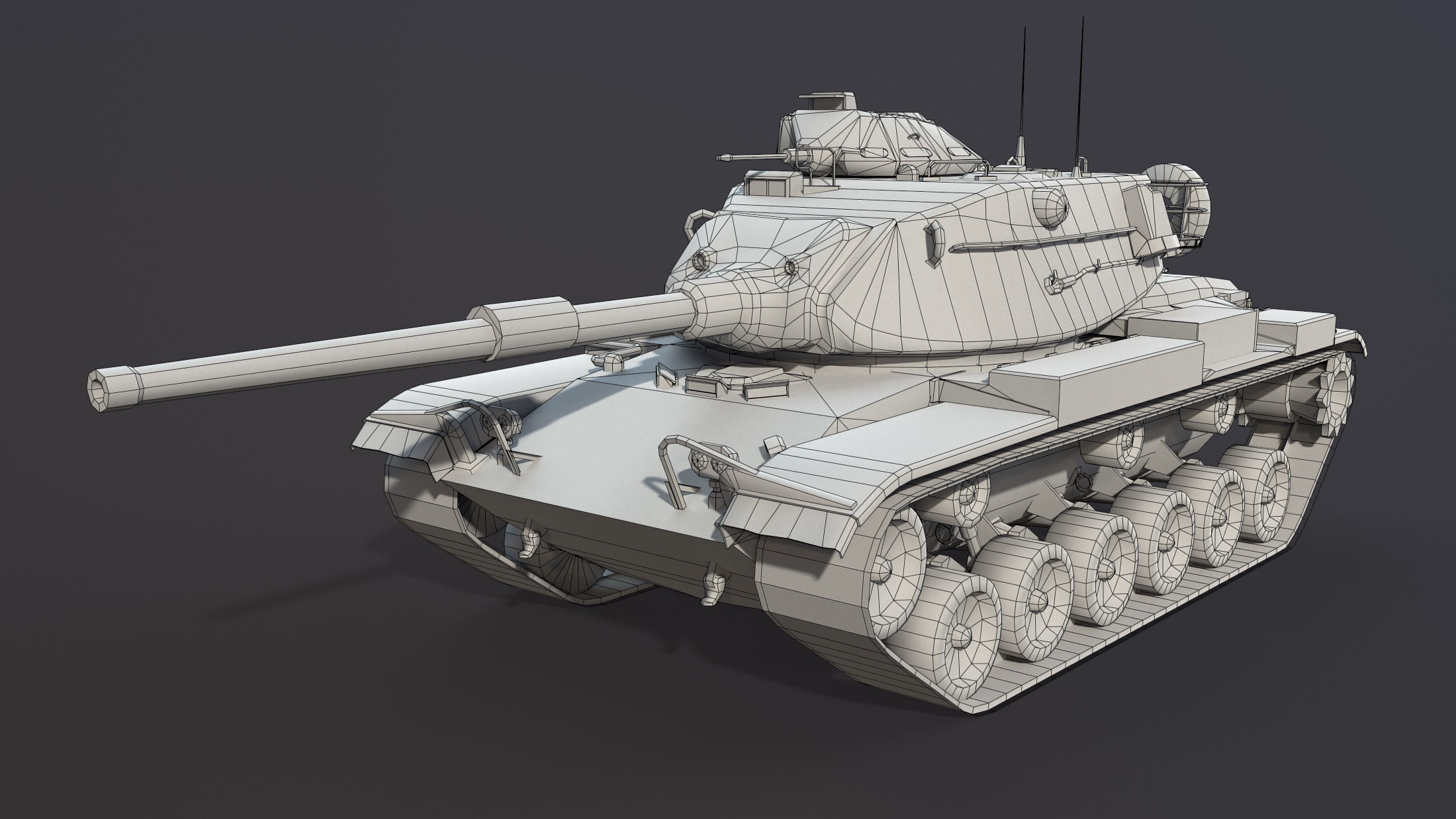 M60A1 Tank Low-Poly Low-poly 3D model_5