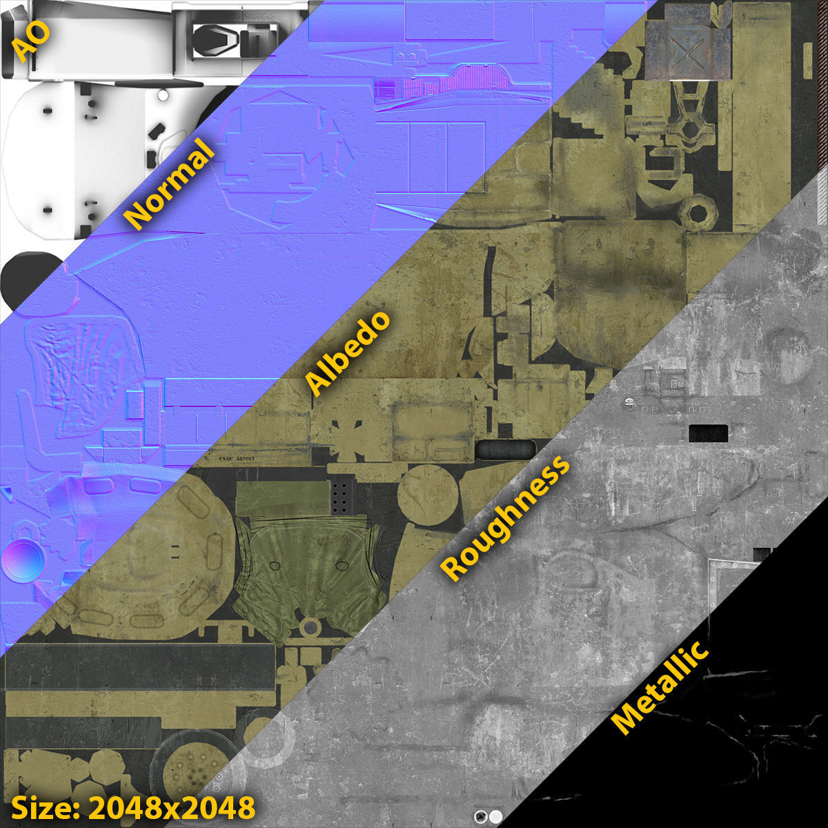 M60A1 Tank Low-Poly Low-poly 3D model_7