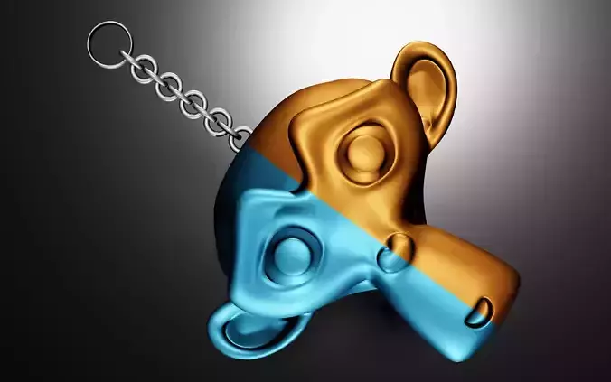 Monkey head keychain model 2 colors