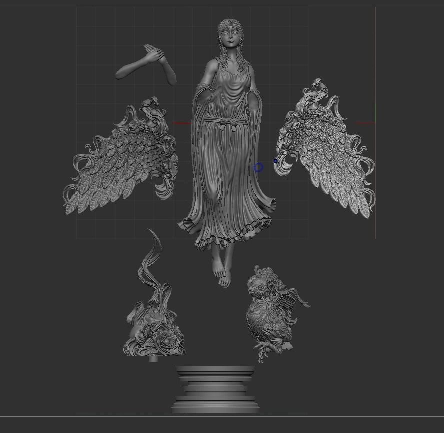 3D Game Assets 3D Printed Models Angel Figures 3D print model_6