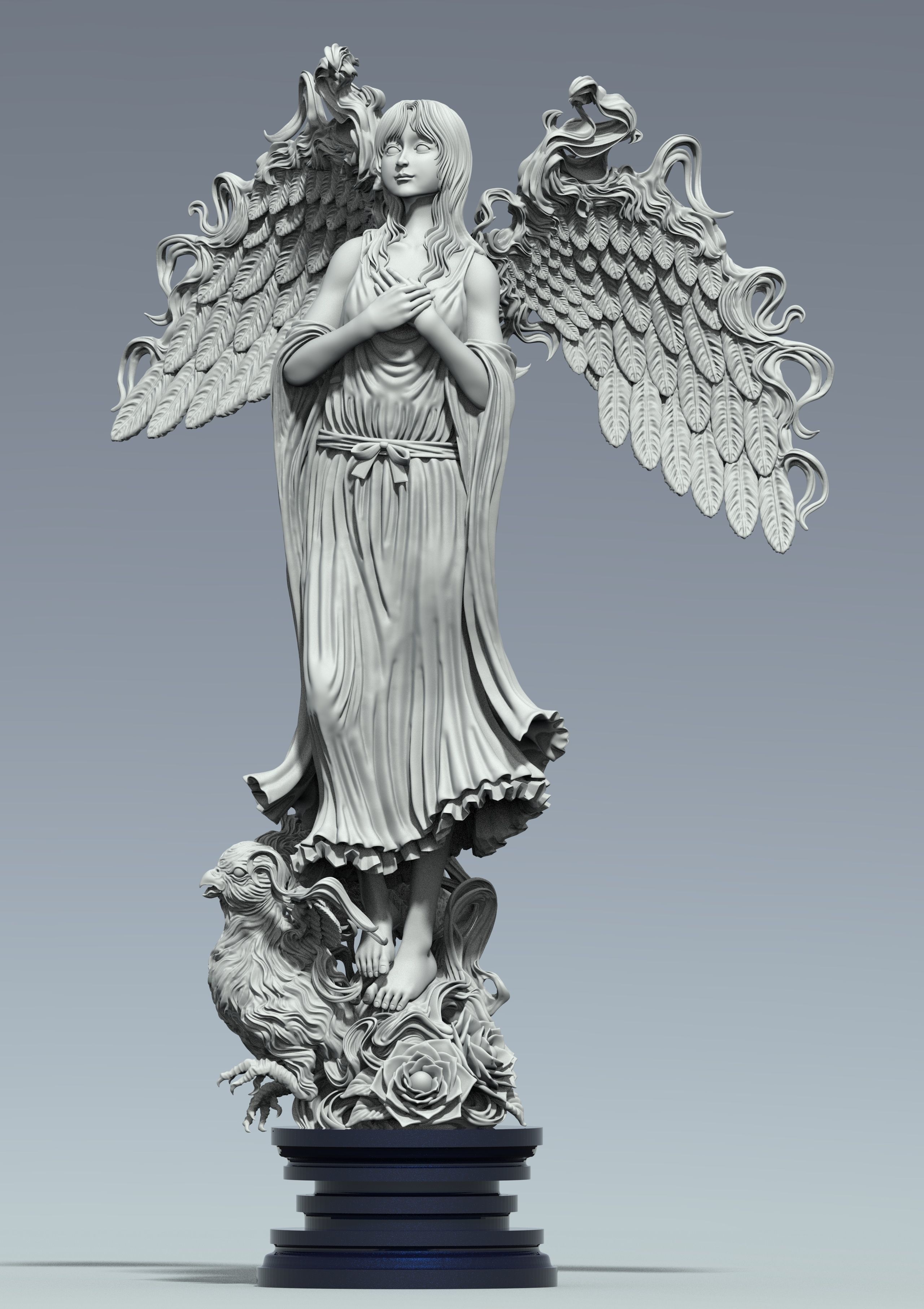 3D Game Assets 3D Printed Models Angel Figures 3D print model_2