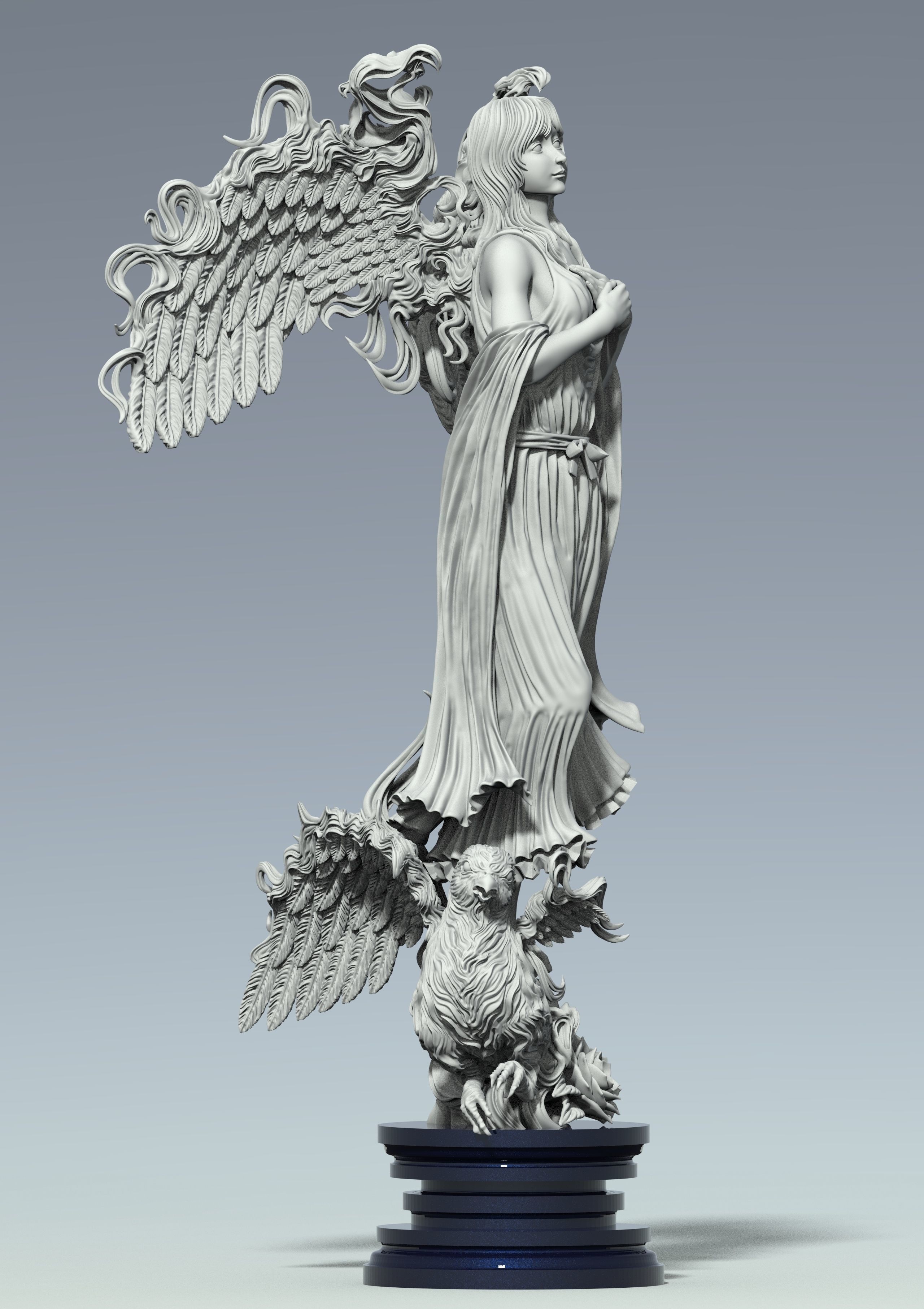 3D Game Assets 3D Printed Models Angel Figures 3D print model_3