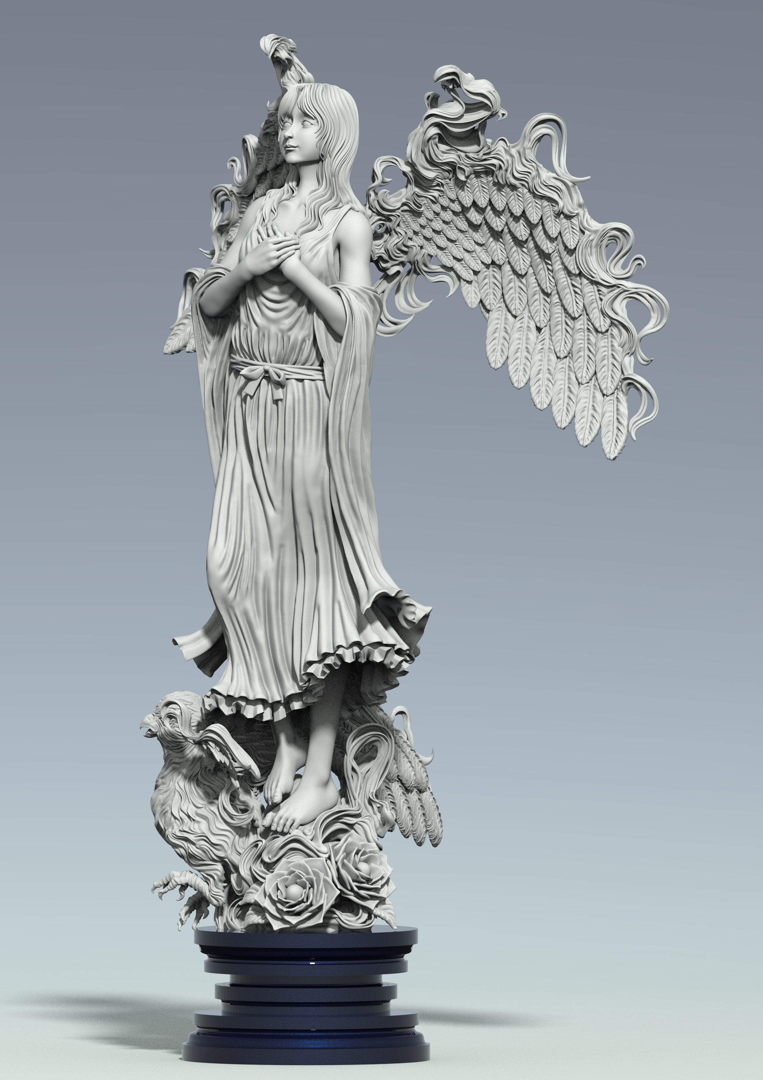 3D Game Assets 3D Printed Models Angel Figures 3D print model_4