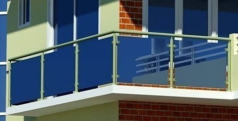 Balcony with glass 3D print model