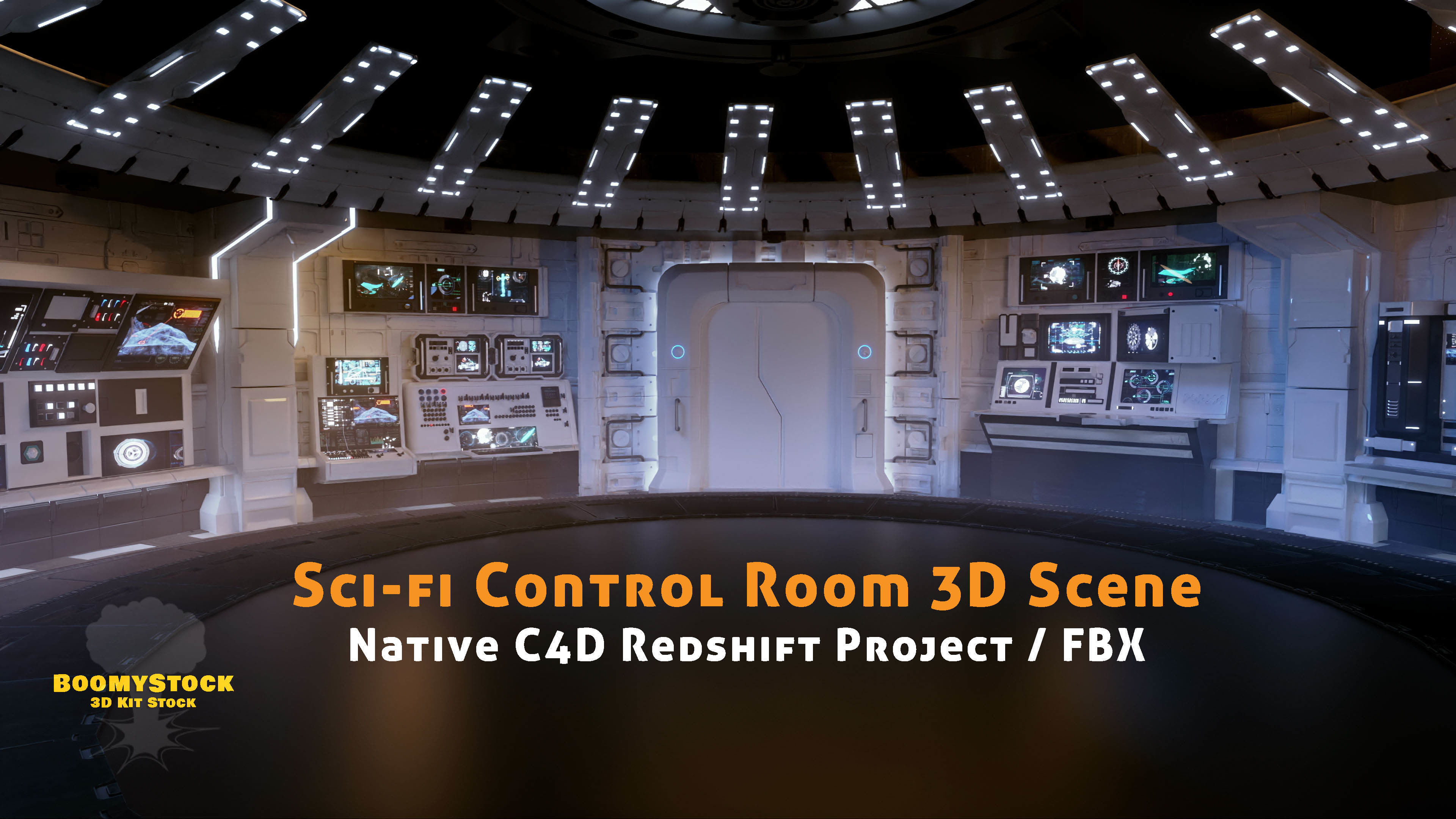 Sci-fi Control Room 3D model_2