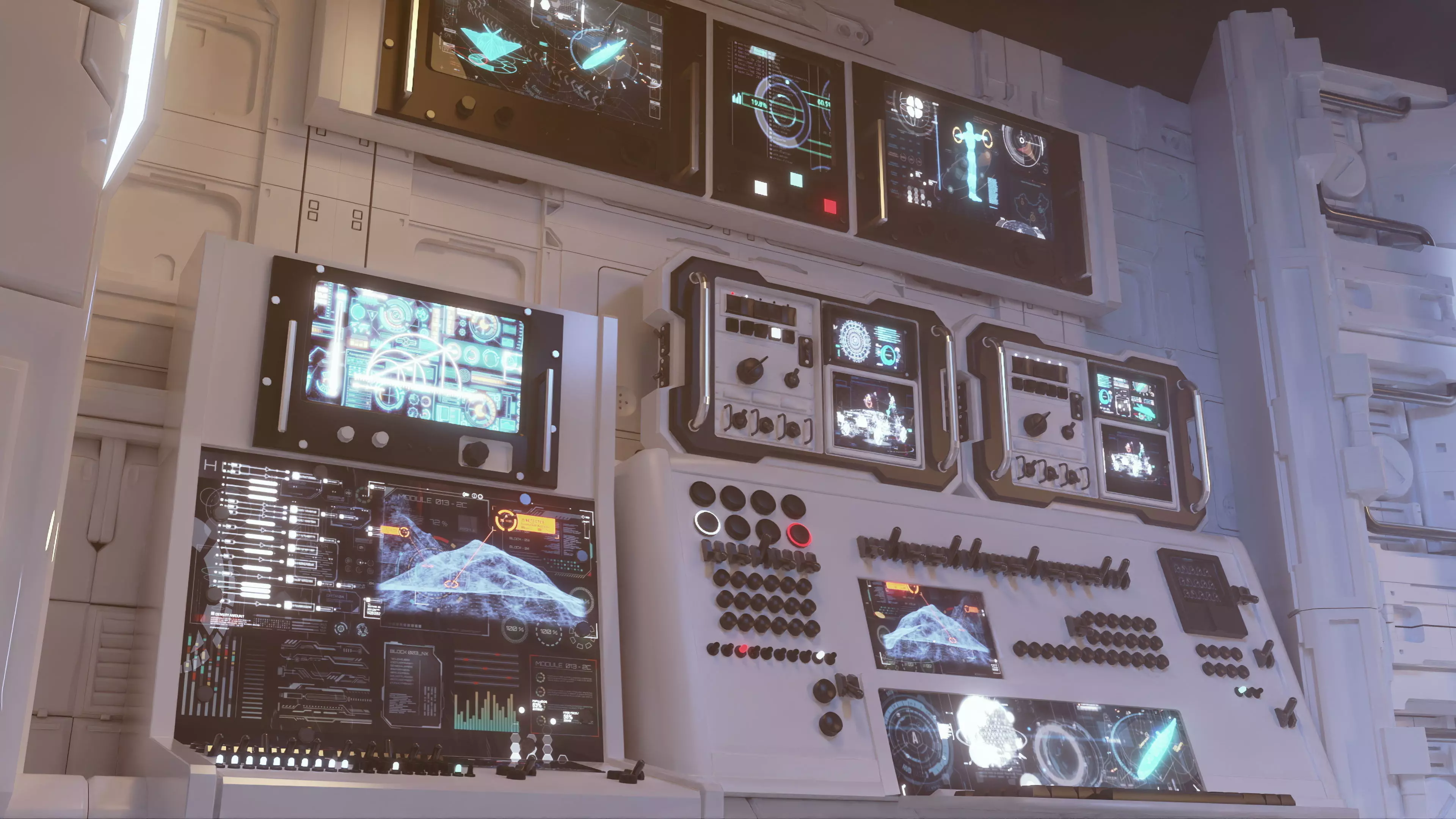 Sci-fi Control Room 3D model_0