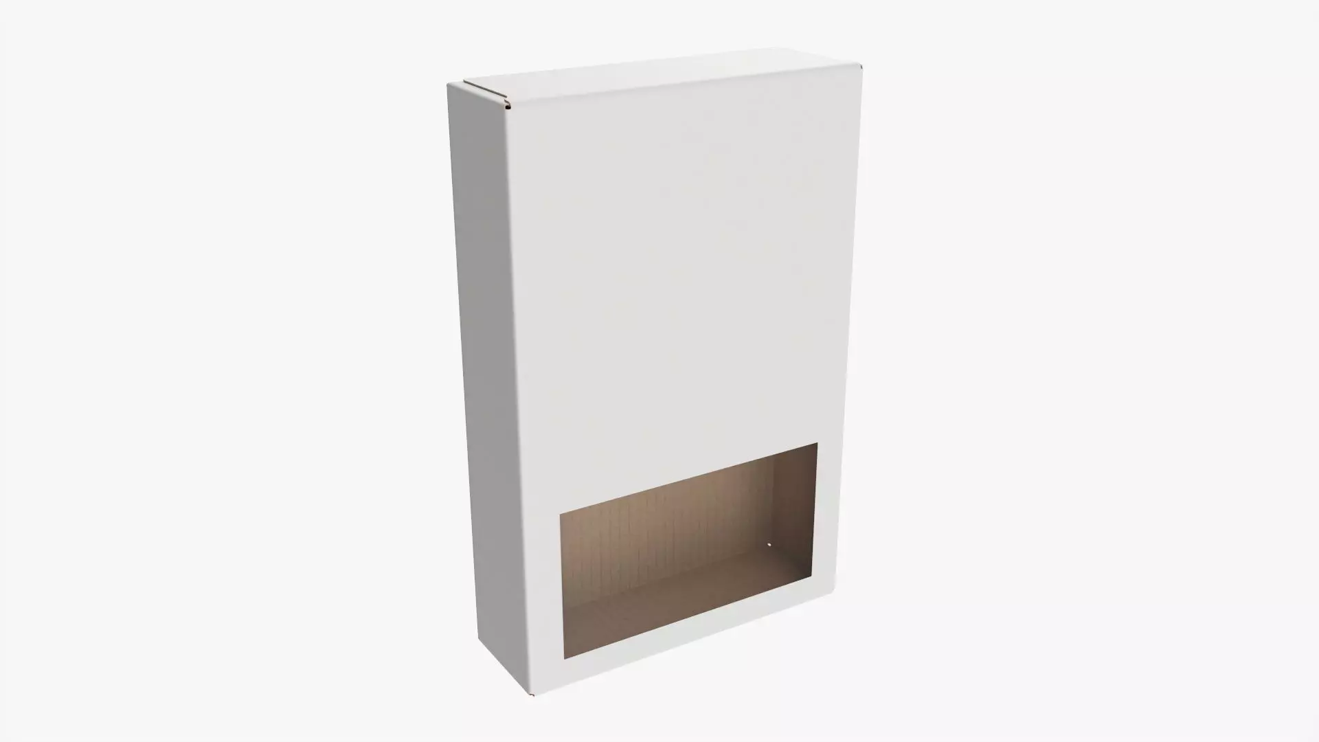 Box with window cardboard 03 3D model_0