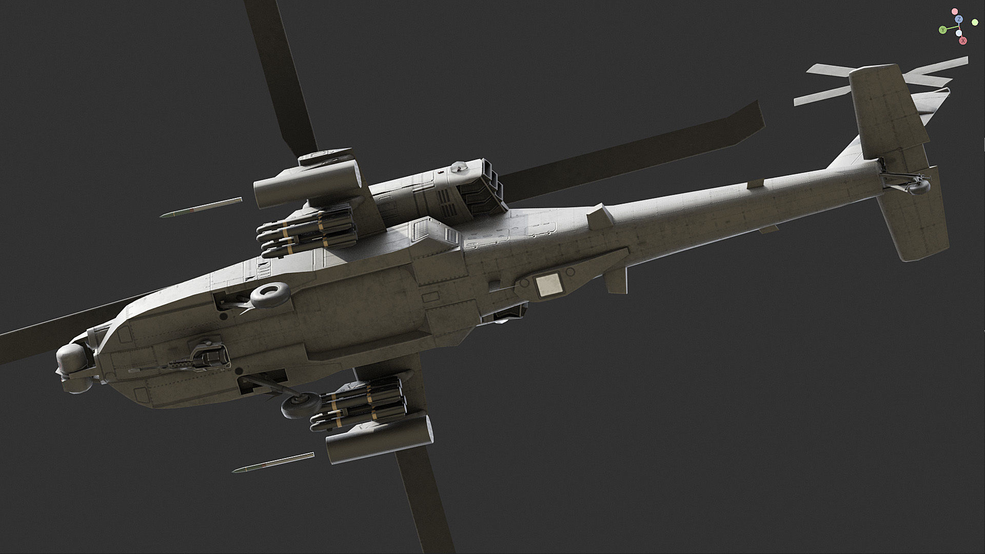 Apache AH64D LOW Low-poly 3D model_4