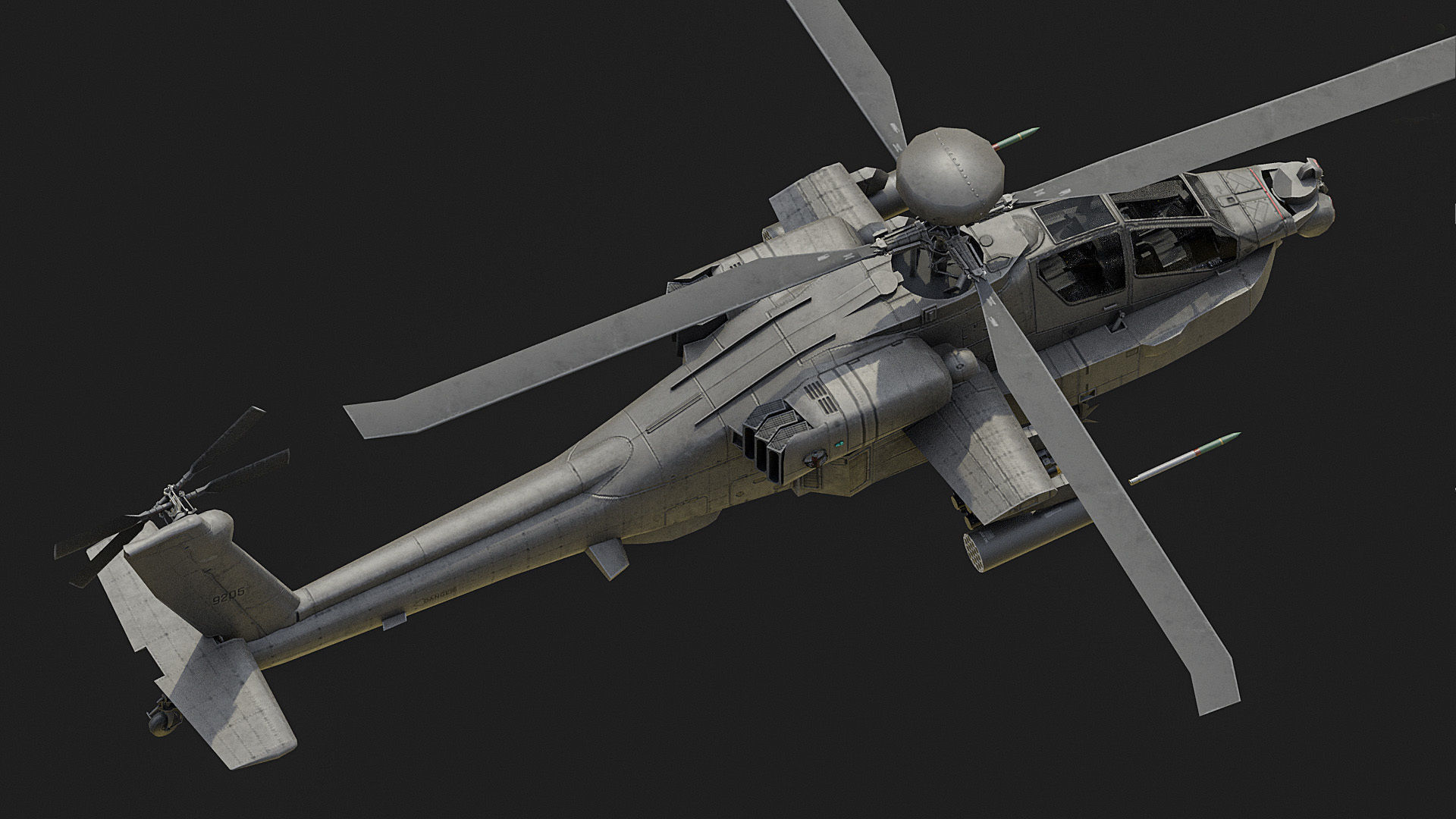 Apache AH64D LOW Low-poly 3D model_5