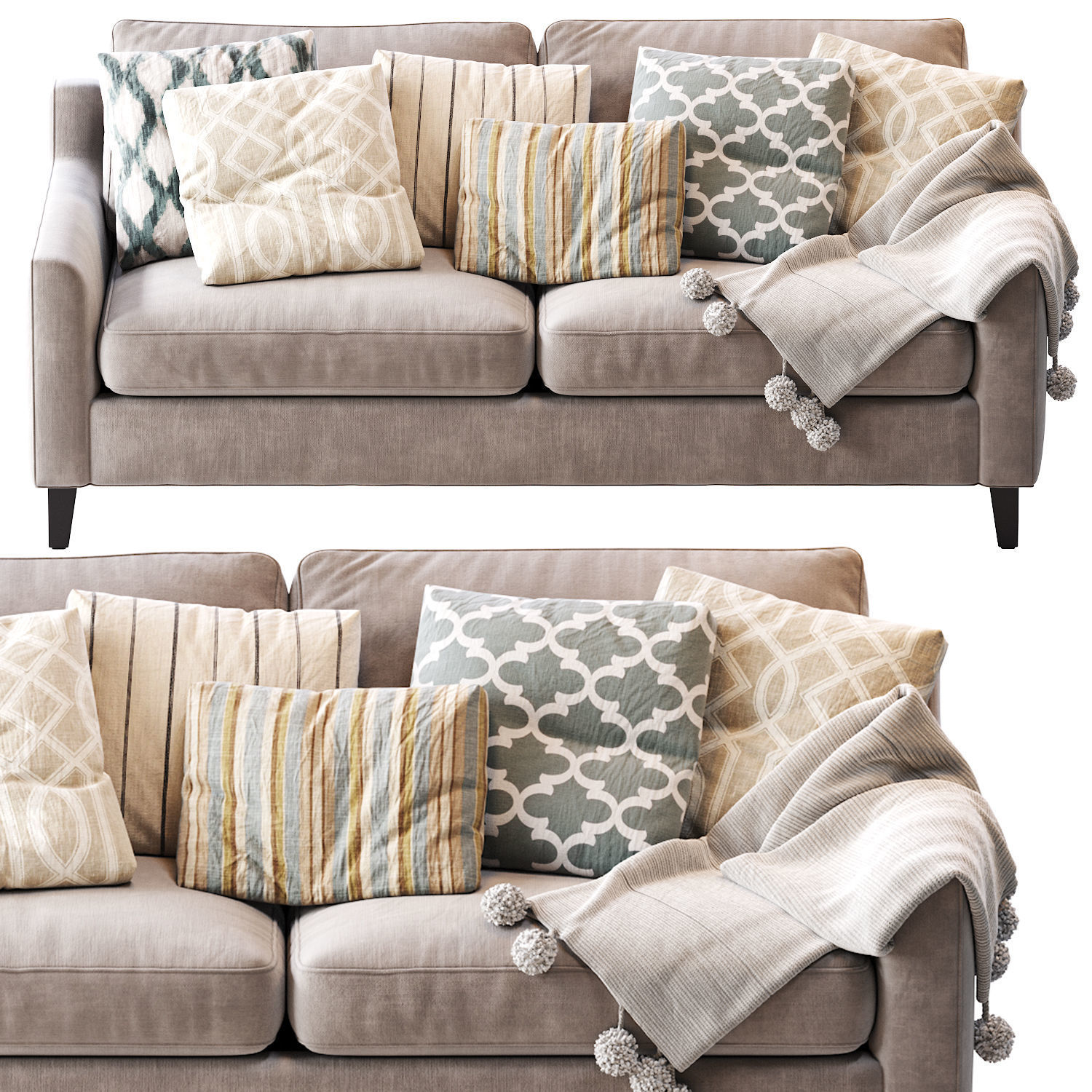 Beverly Upholstered Sofa 3D model_1