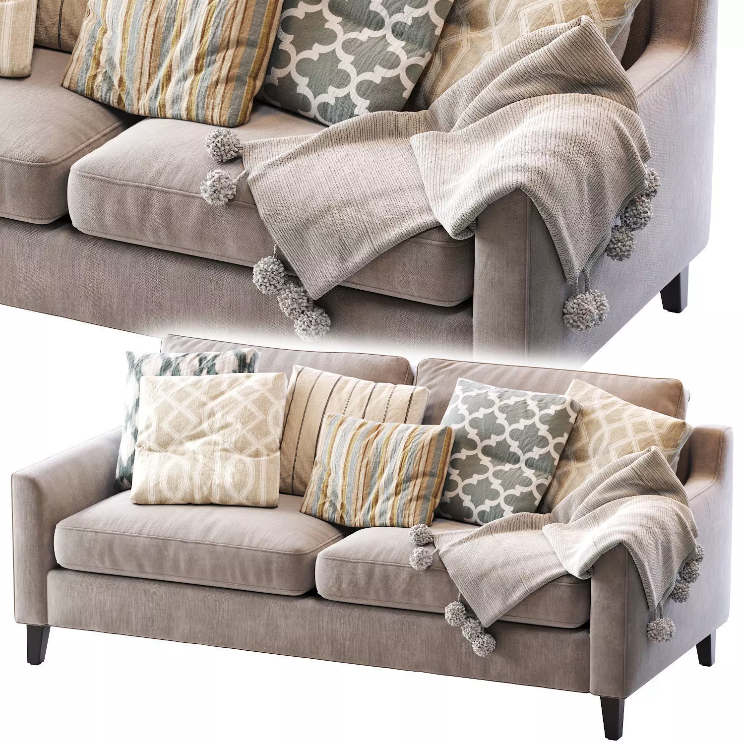 Beverly Upholstered Sofa 3D model_0