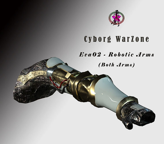 Cyborg Warzone - Eva02 - Robitic Arms Low-poly 3D model