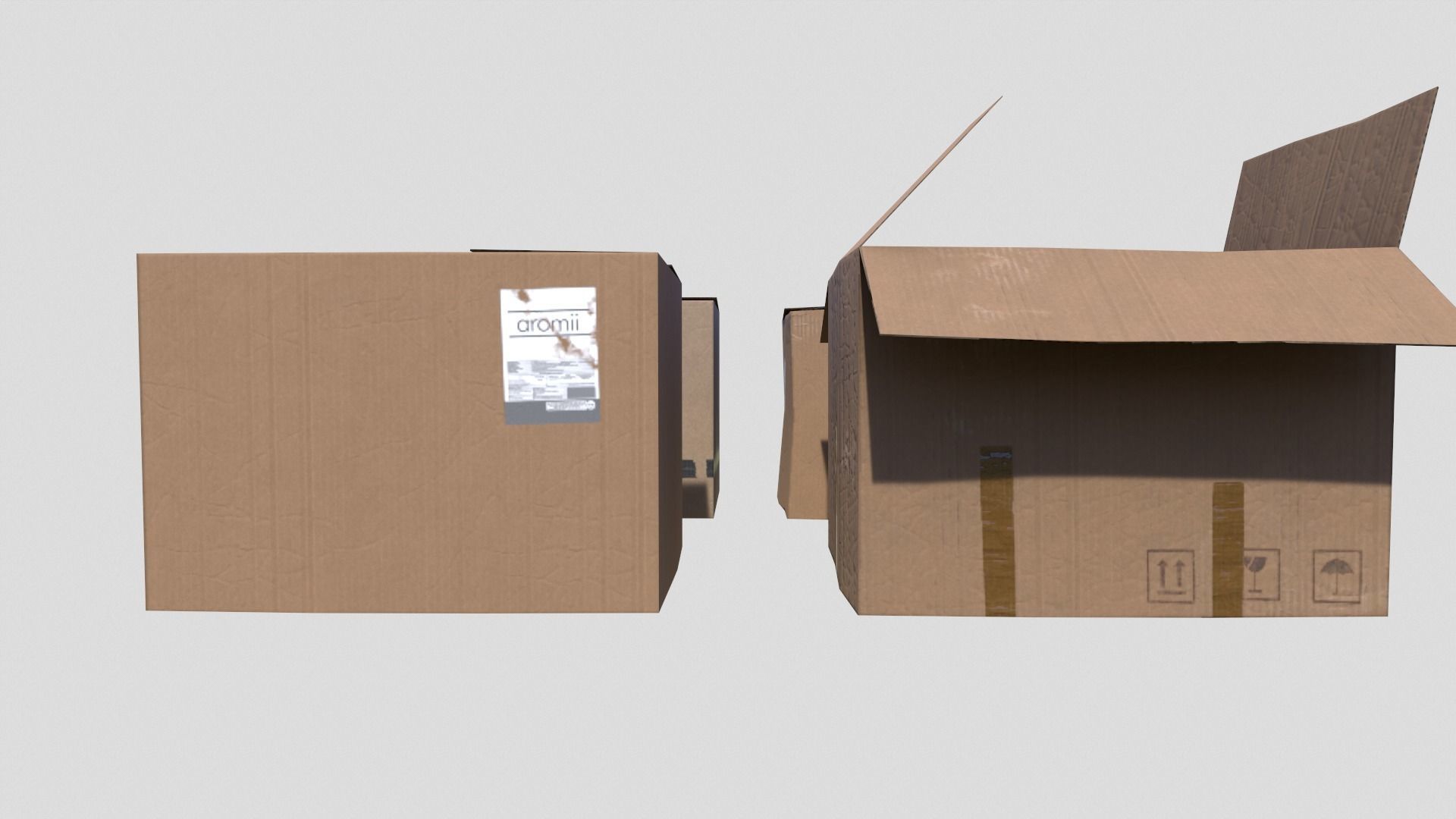 Cardboard Boxes Low-poly 3D model_2