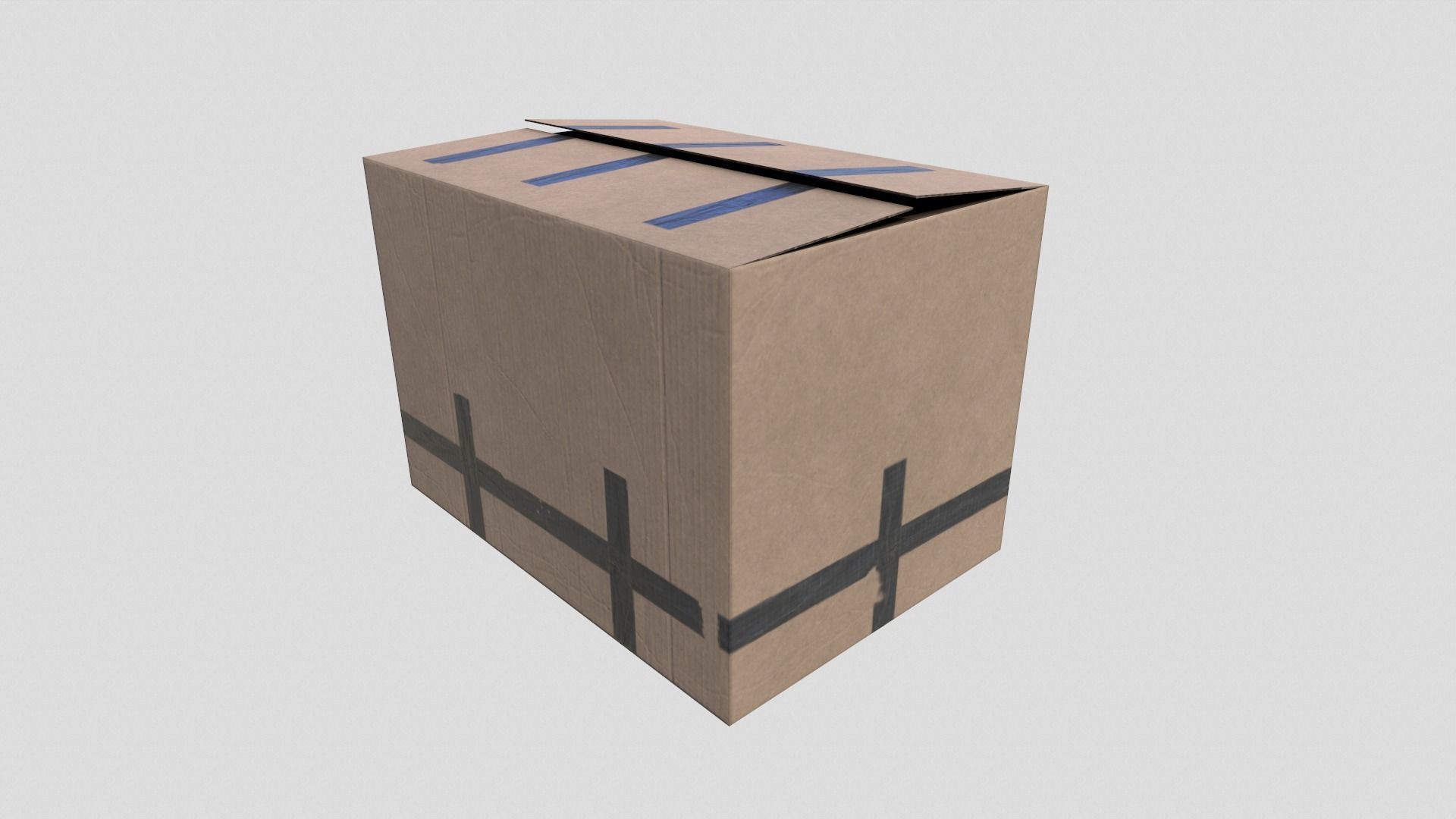 Cardboard Boxes Low-poly 3D model_8