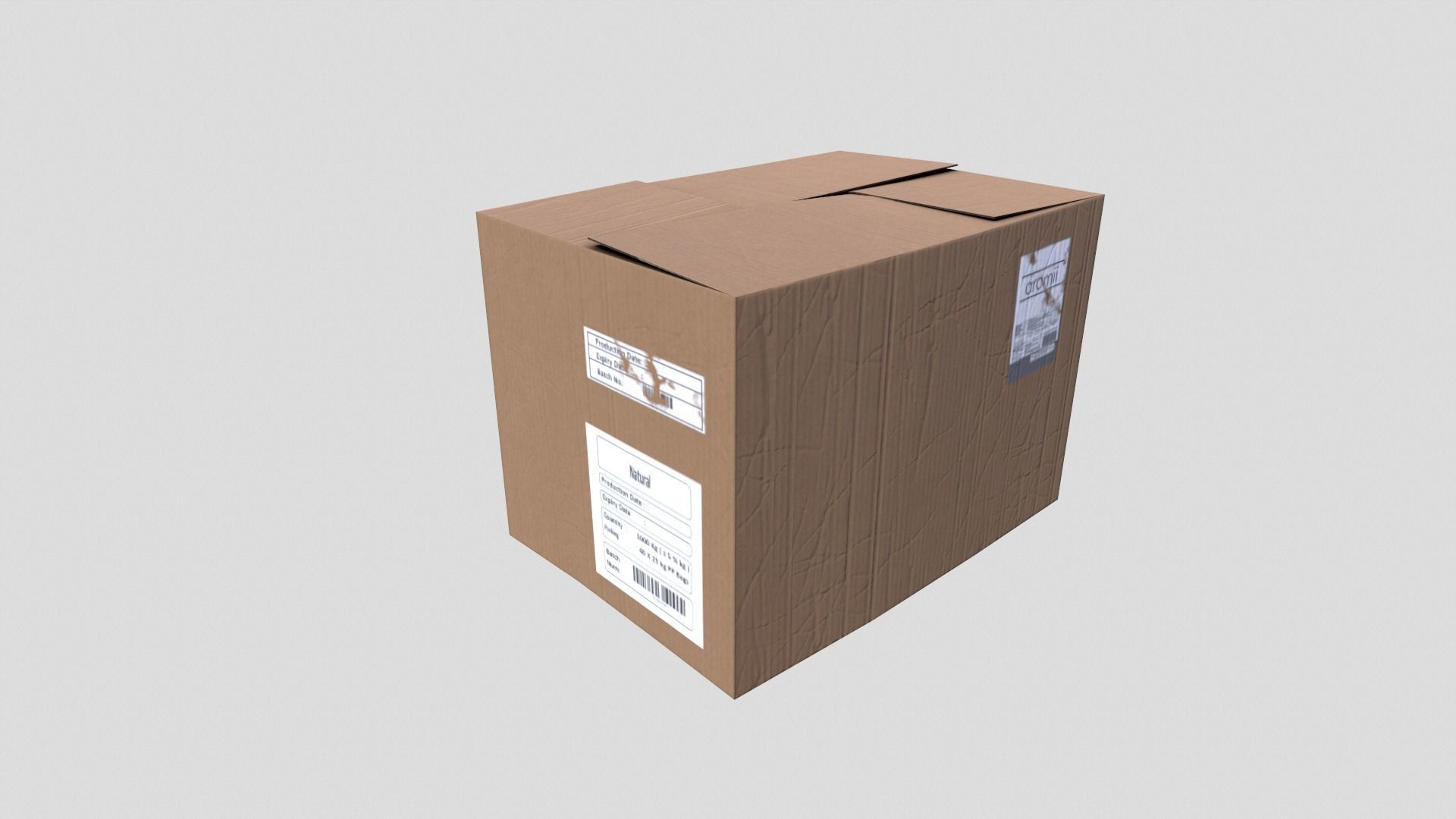Cardboard Boxes Low-poly 3D model_9