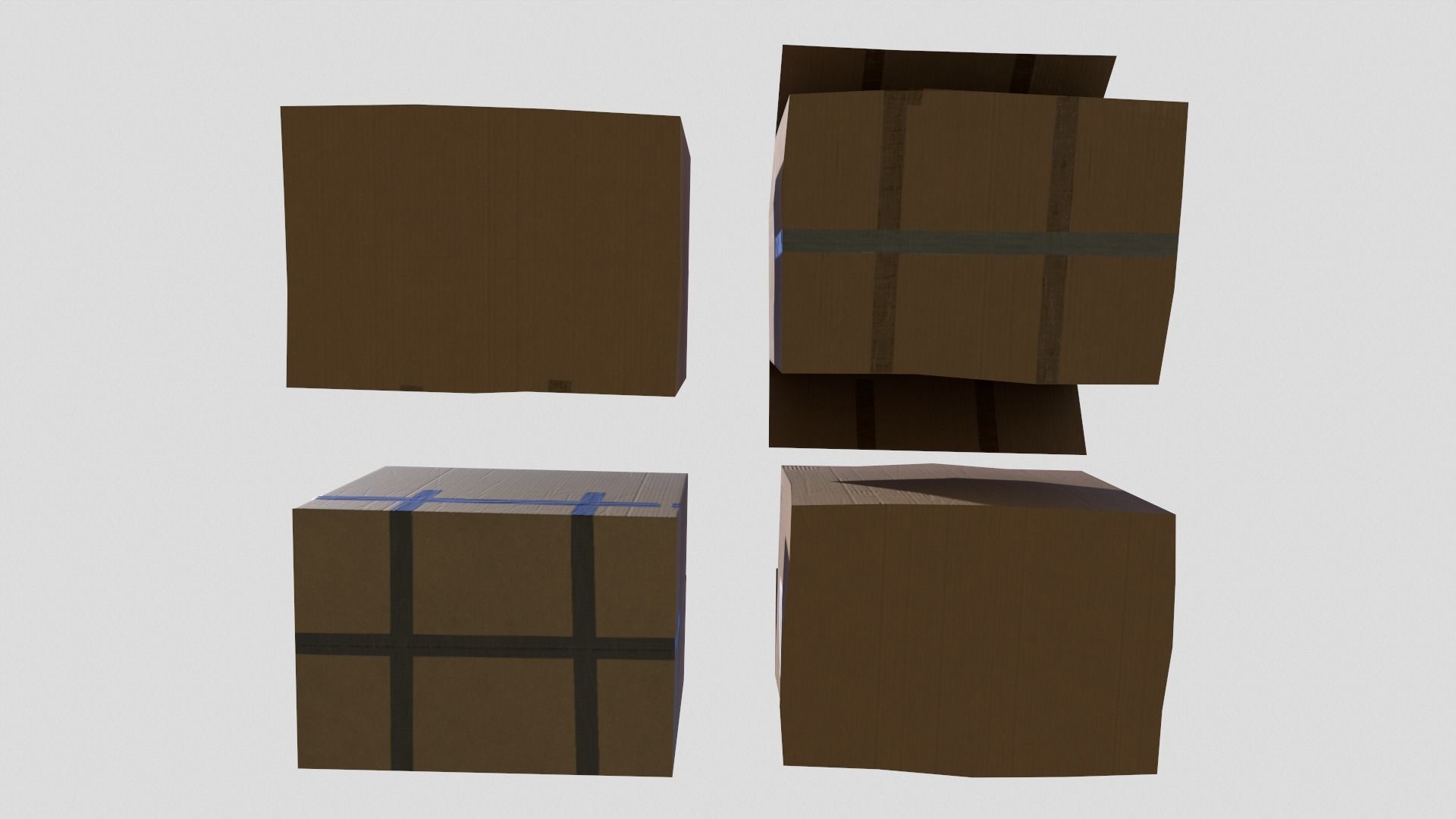 Cardboard Boxes Low-poly 3D model_6