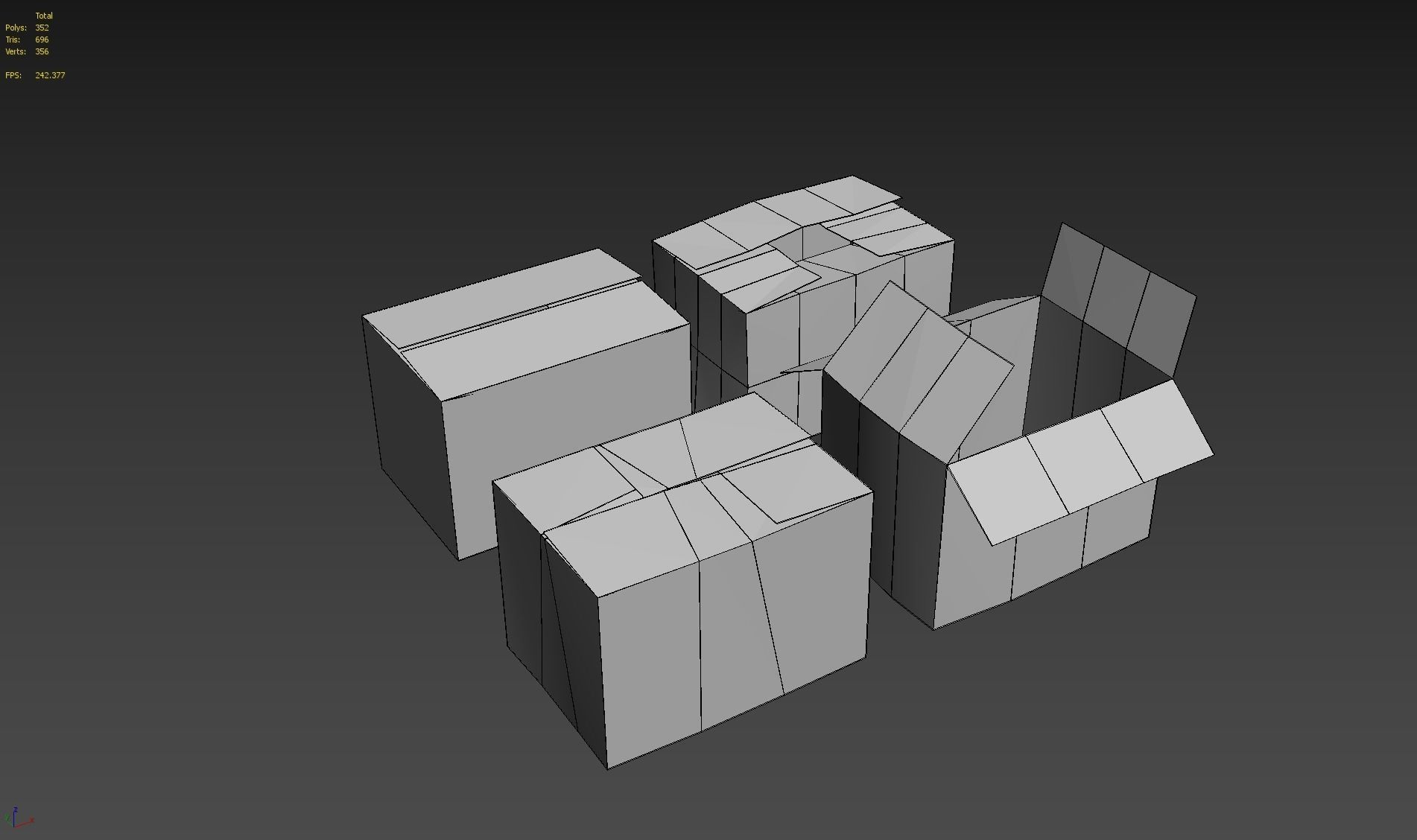 Cardboard Boxes Low-poly 3D model_11