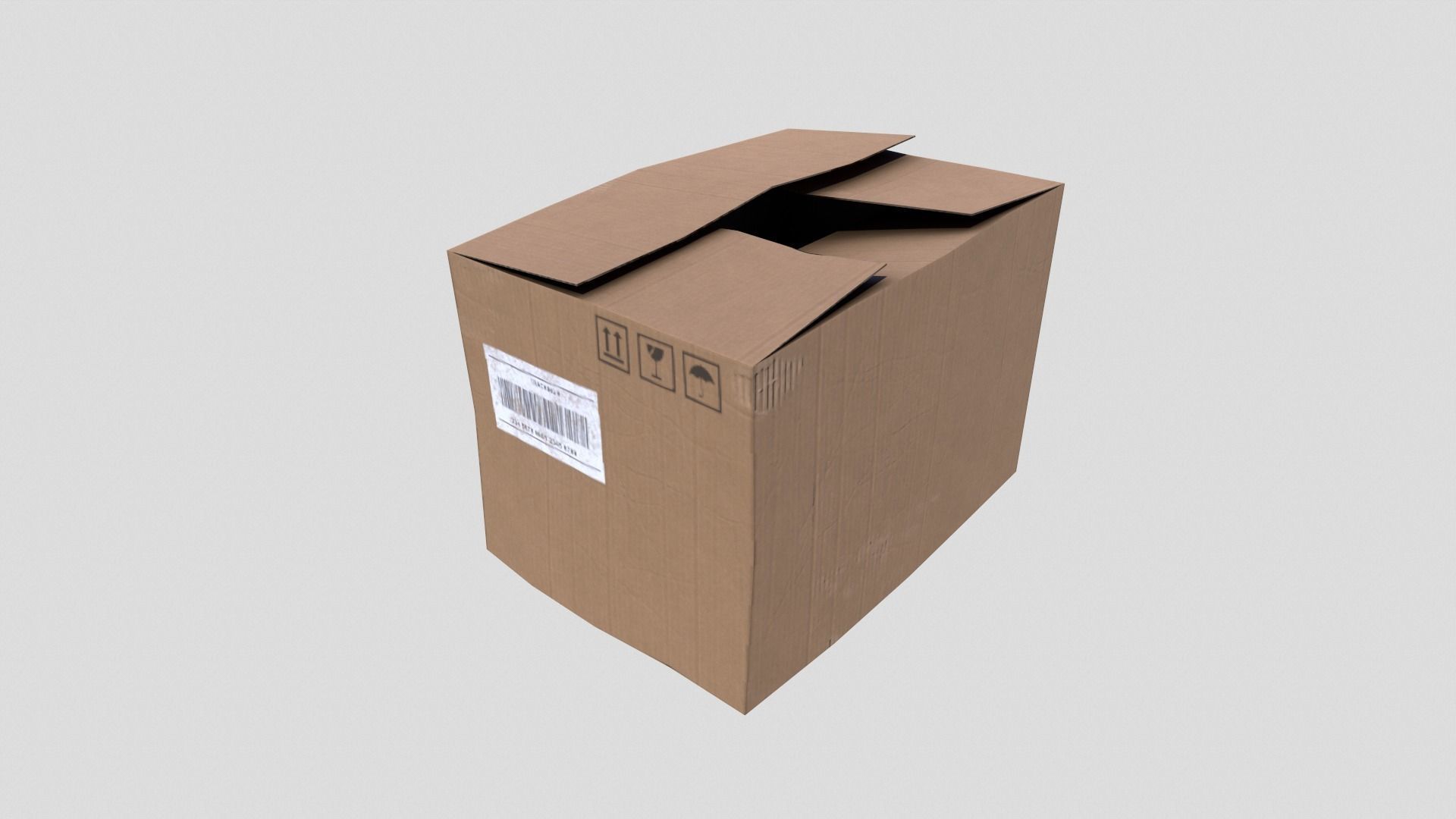 Cardboard Boxes Low-poly 3D model_10