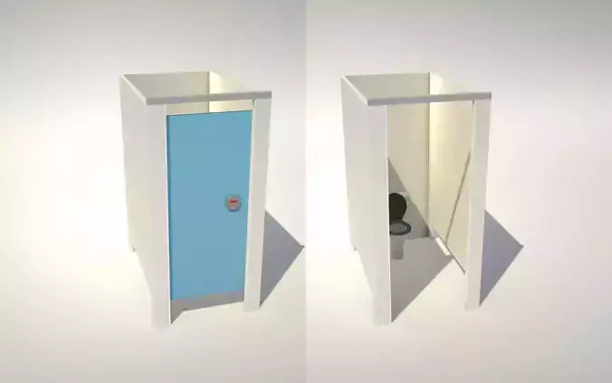Toilet Cubicle Low-poly 3D model