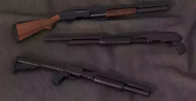Shotgun Boito 12 Gauge Low-poly 3D model