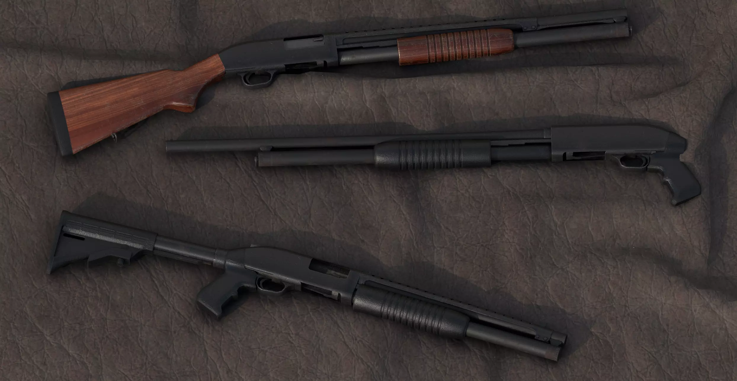 Shotgun Boito 12 Gauge Low-poly 3D model