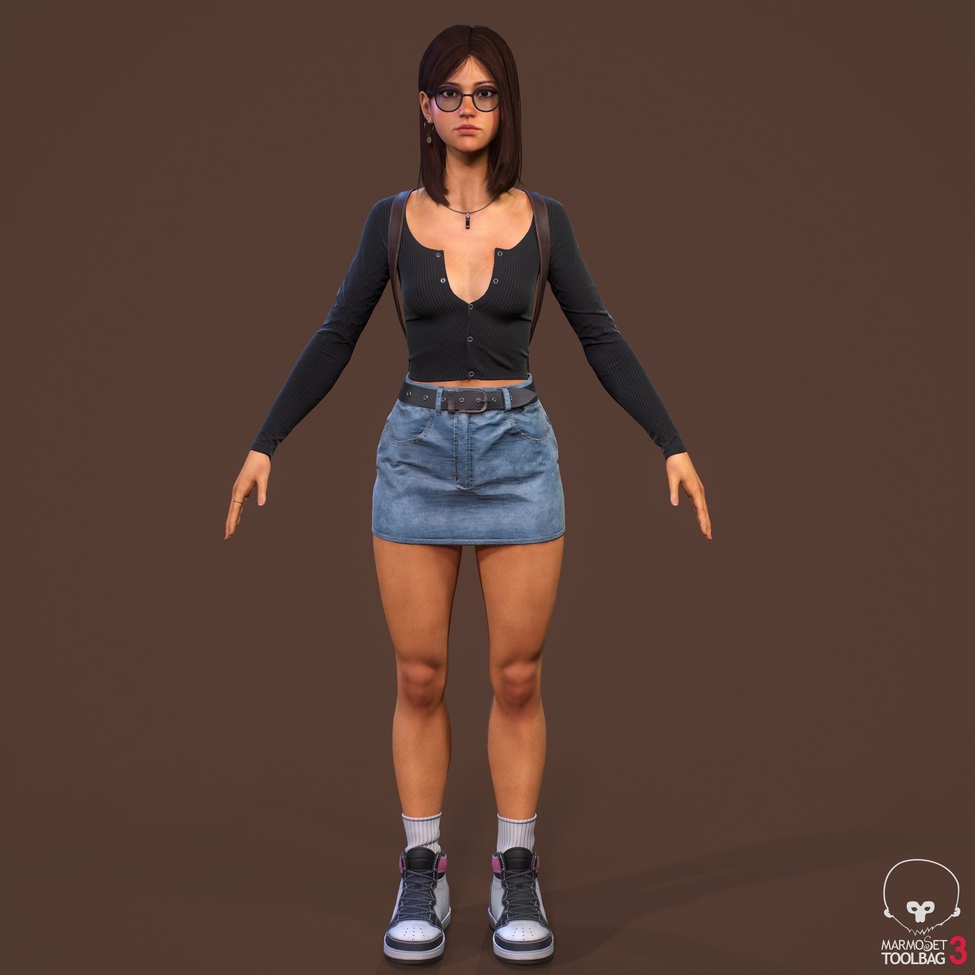 Teenage girl 3D model_17
